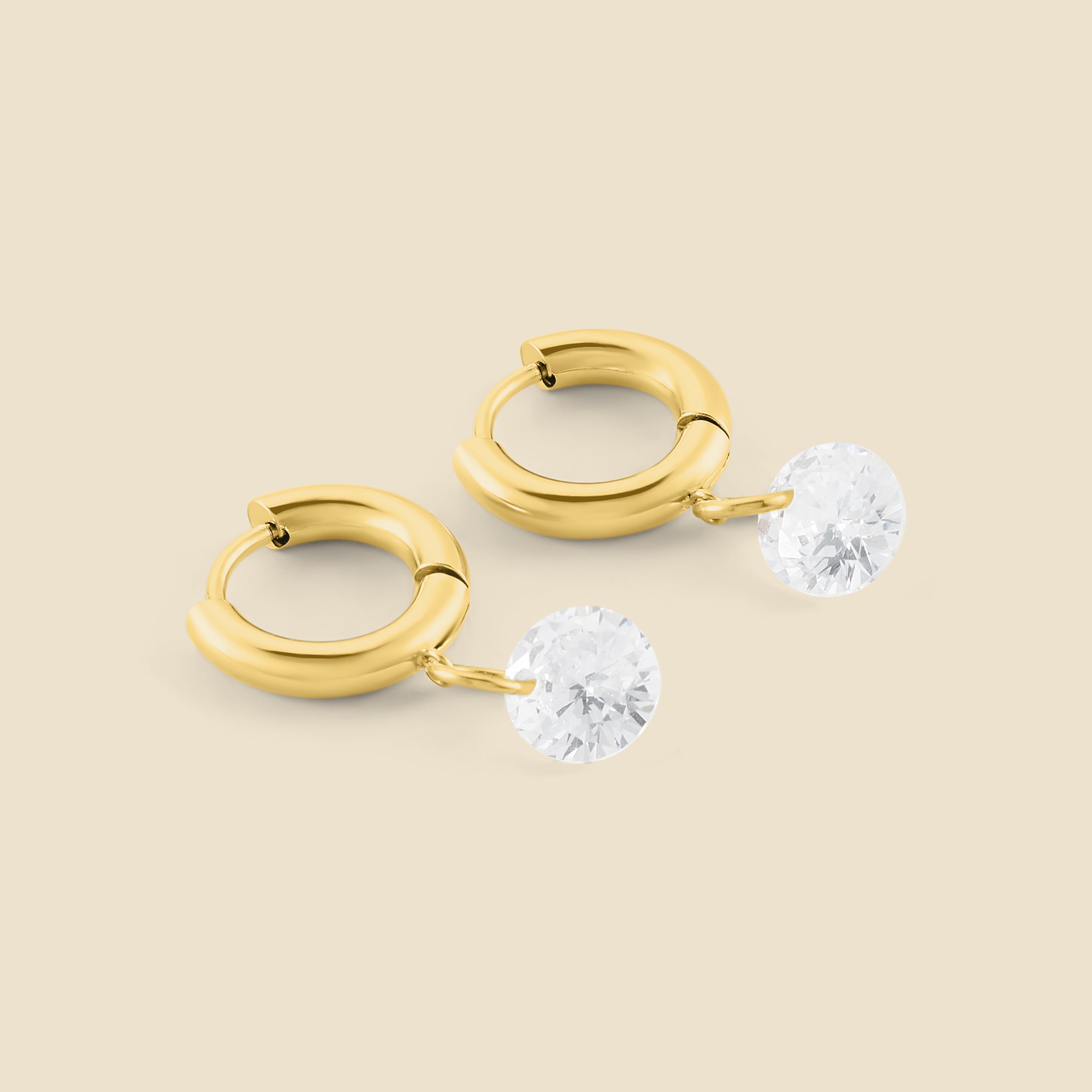 Boucles d’oreilles Charme doré crystal