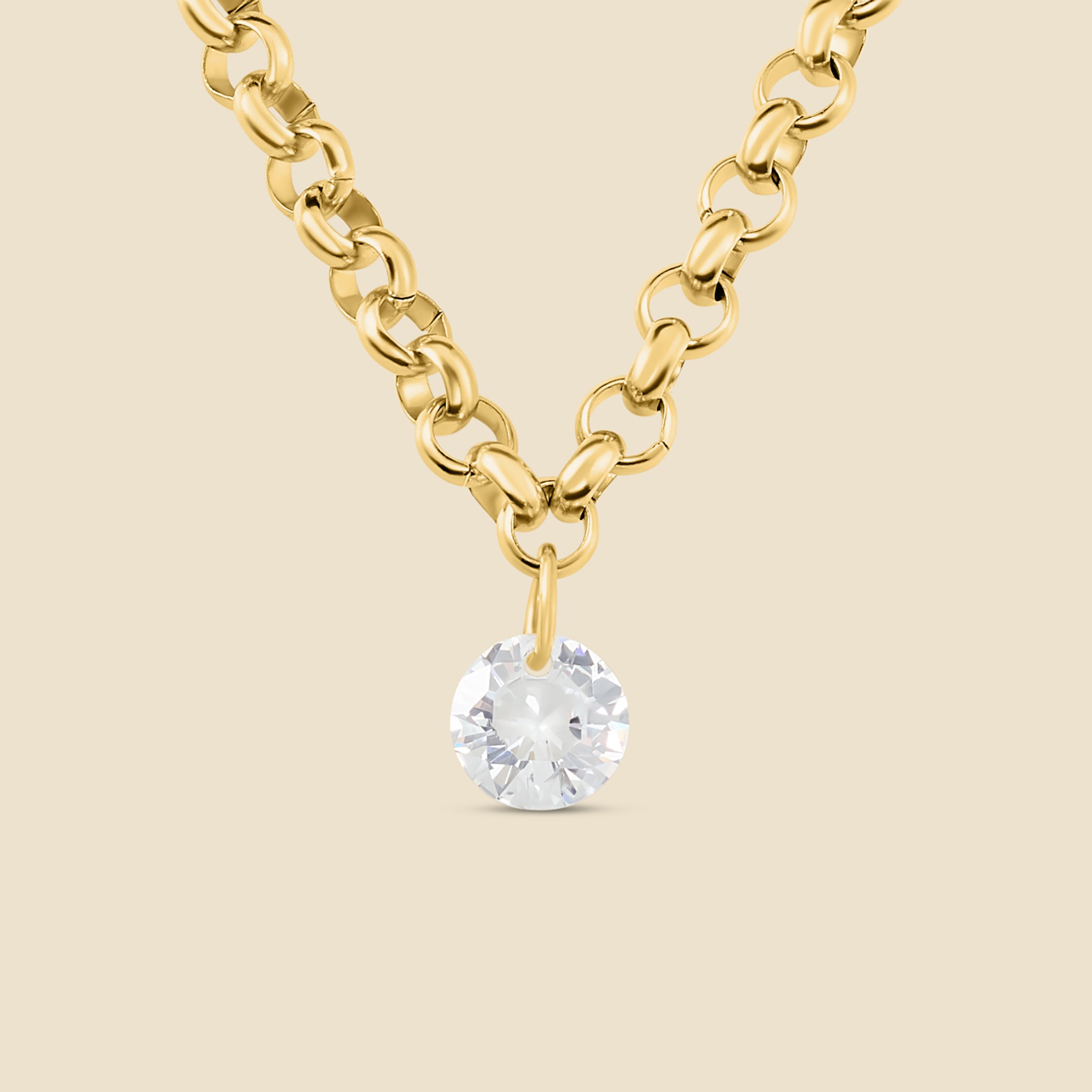 Collier Charme doré cystal