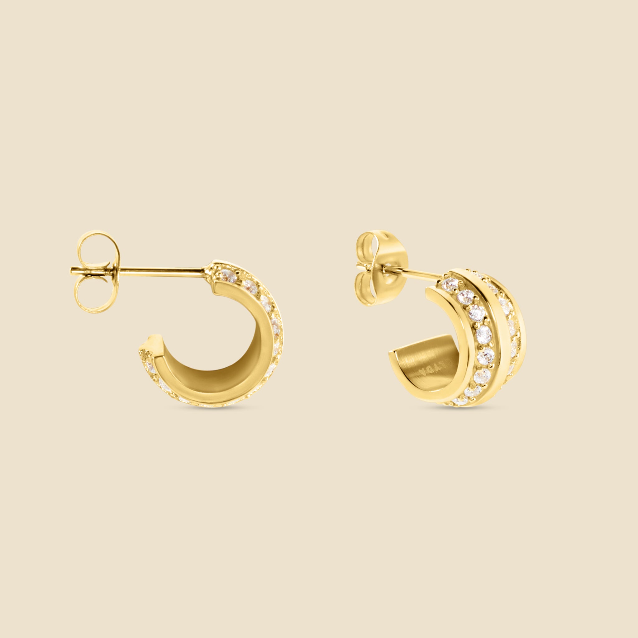 Gold crystal earrings – Memory