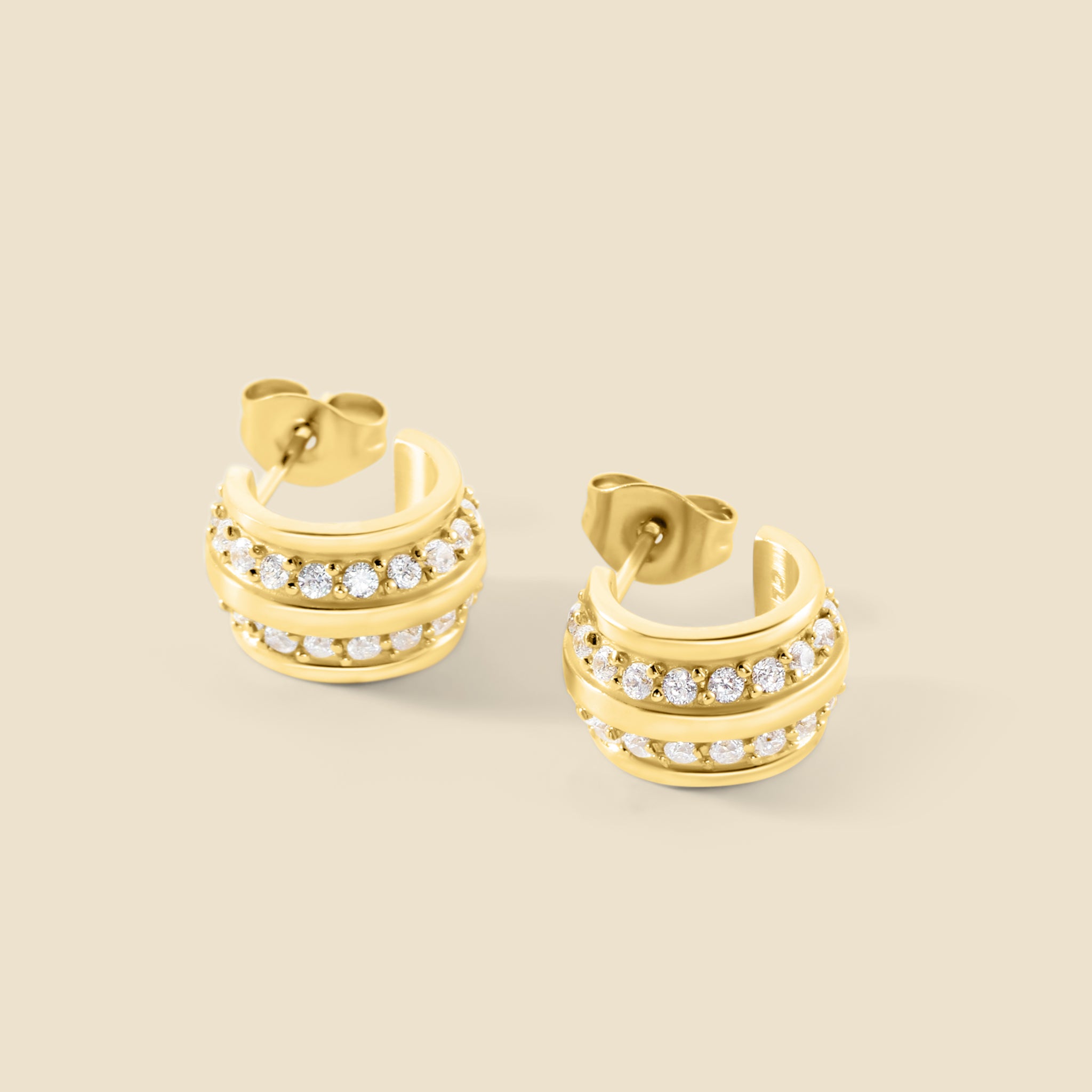 Gold crystal earrings – Memory