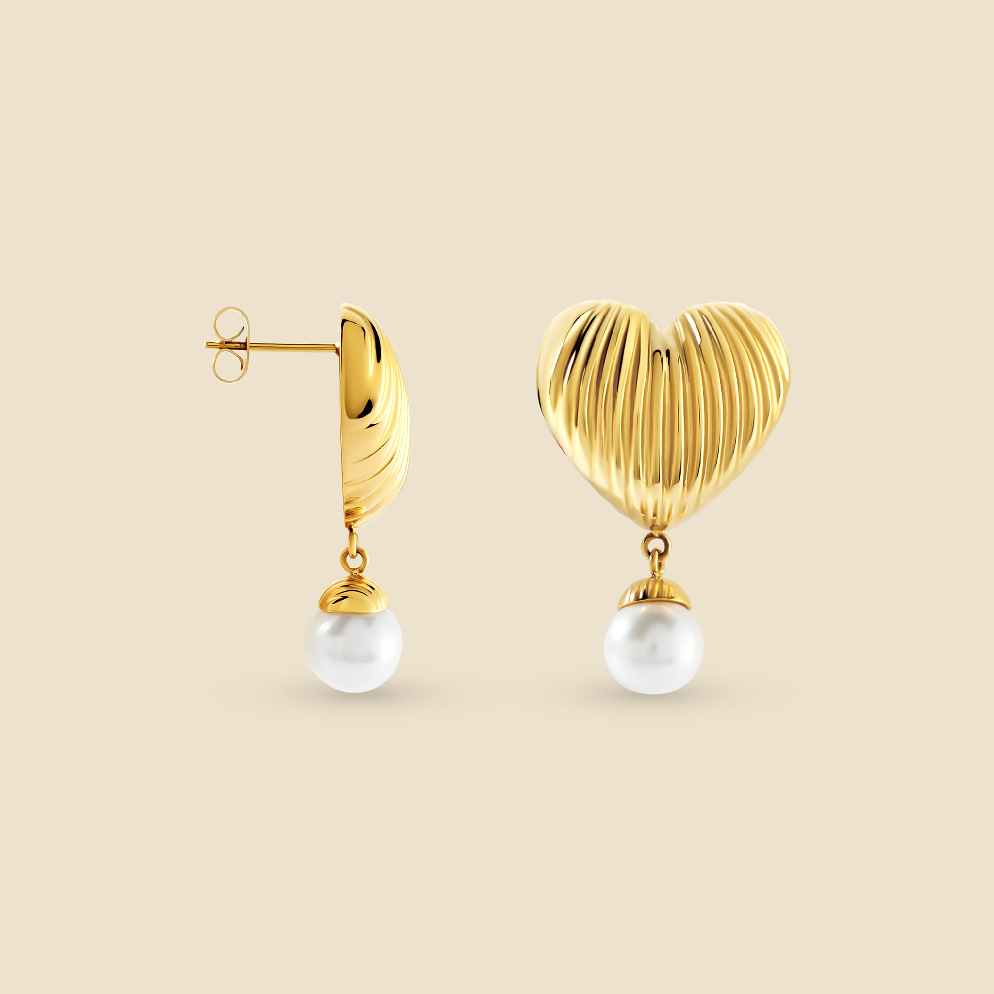 Gold earrings – Pearl memory