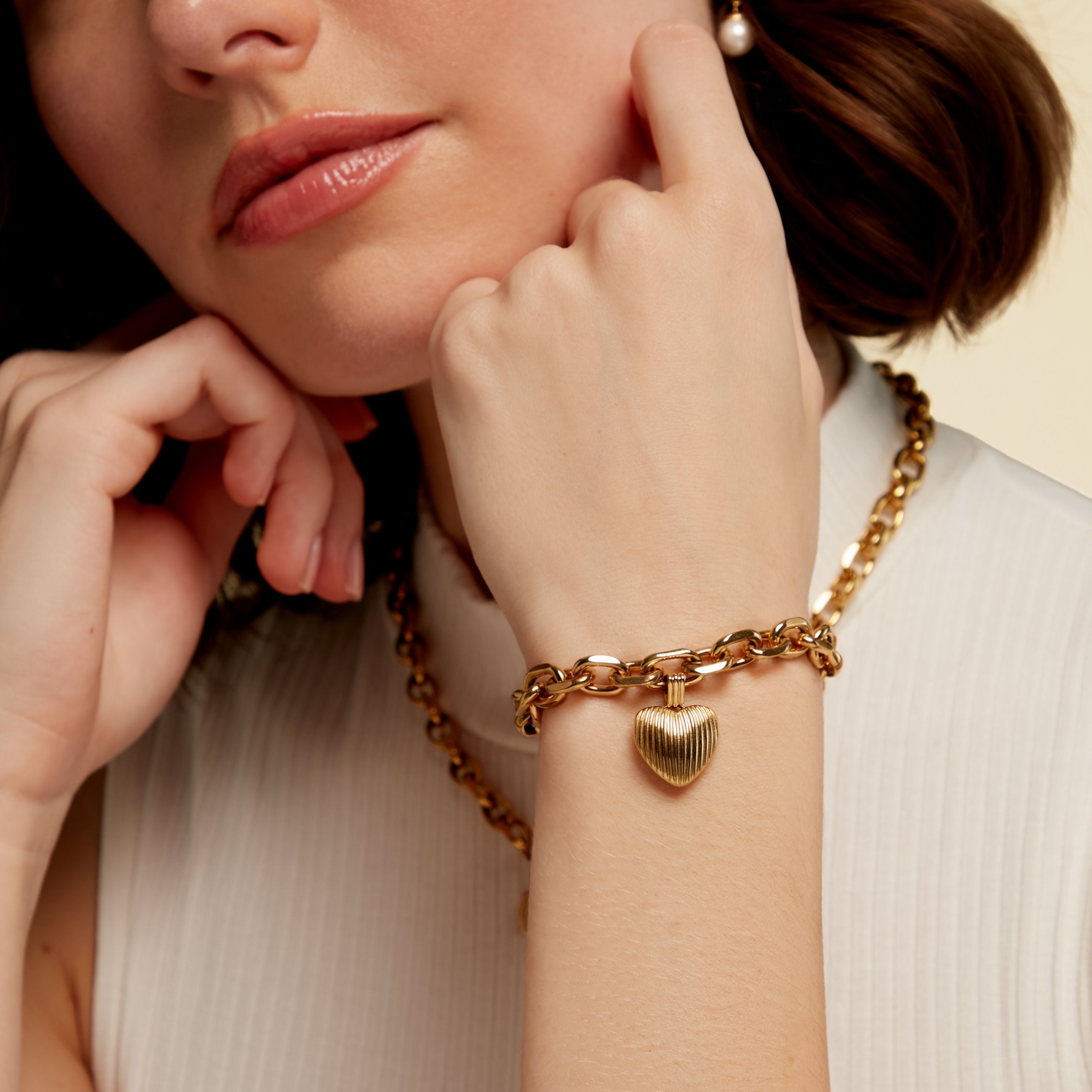 Gold Bracelet – Heart Memory
