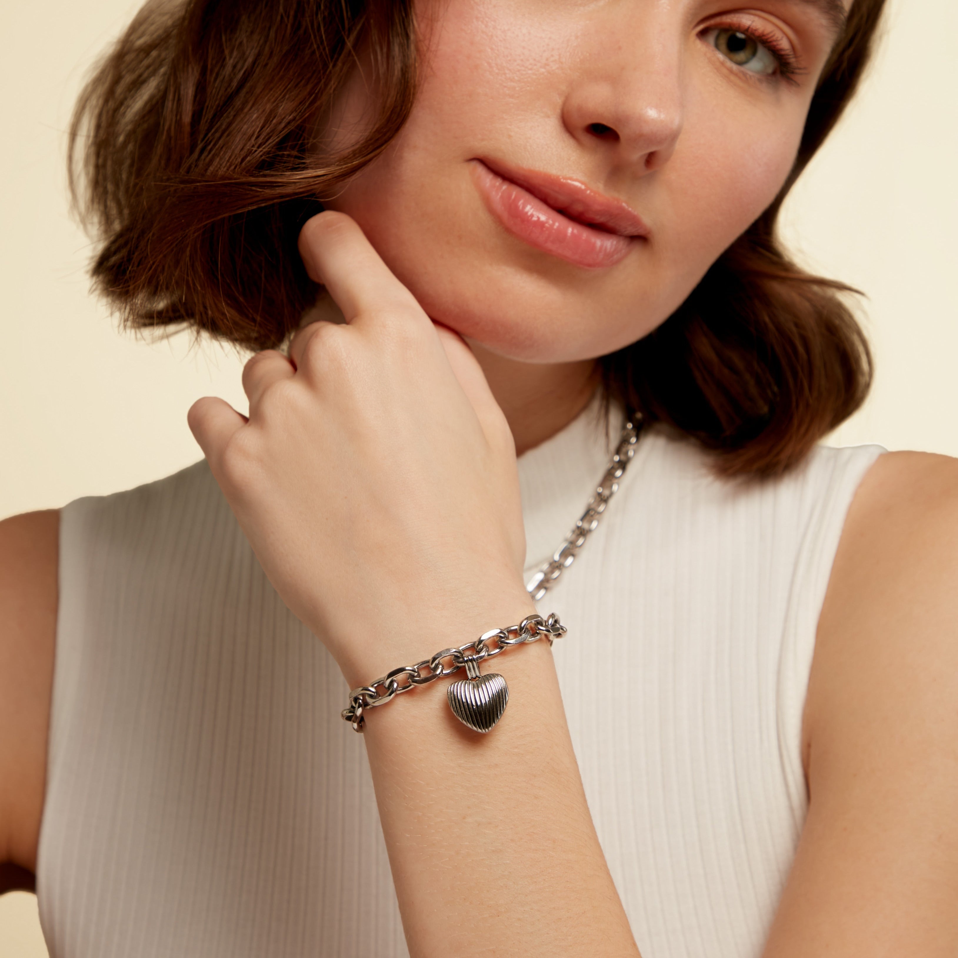 Silver Bracelet – Heart Memory