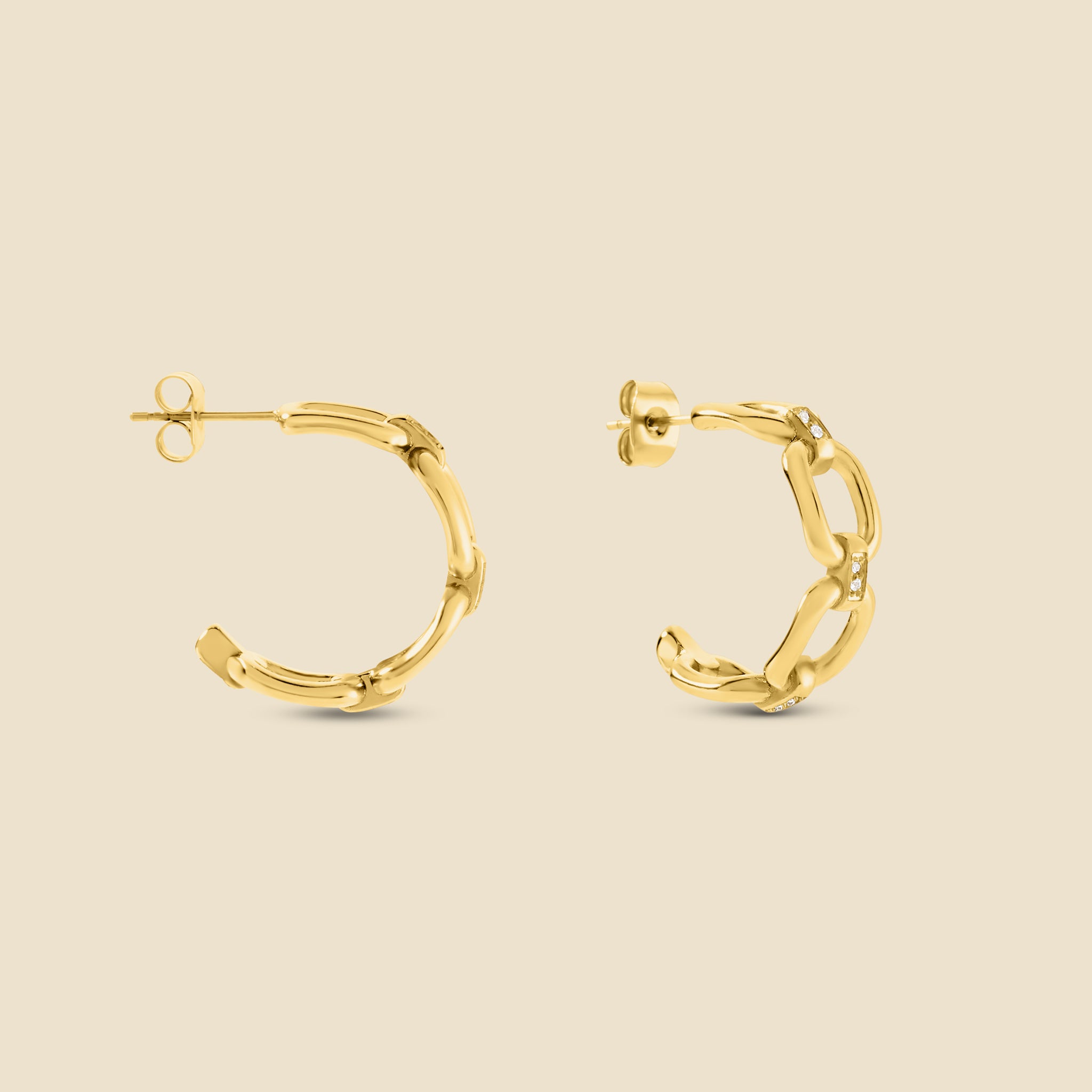 Gold Hoop Earrings - Charm