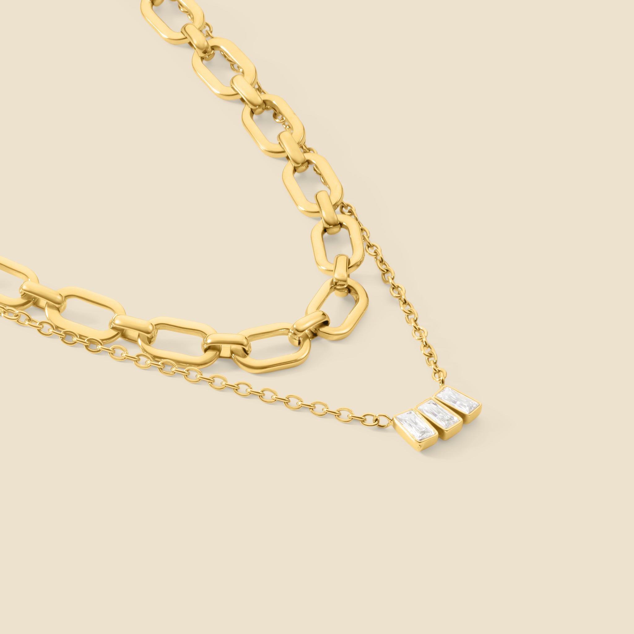 Collier Mémoire doré double