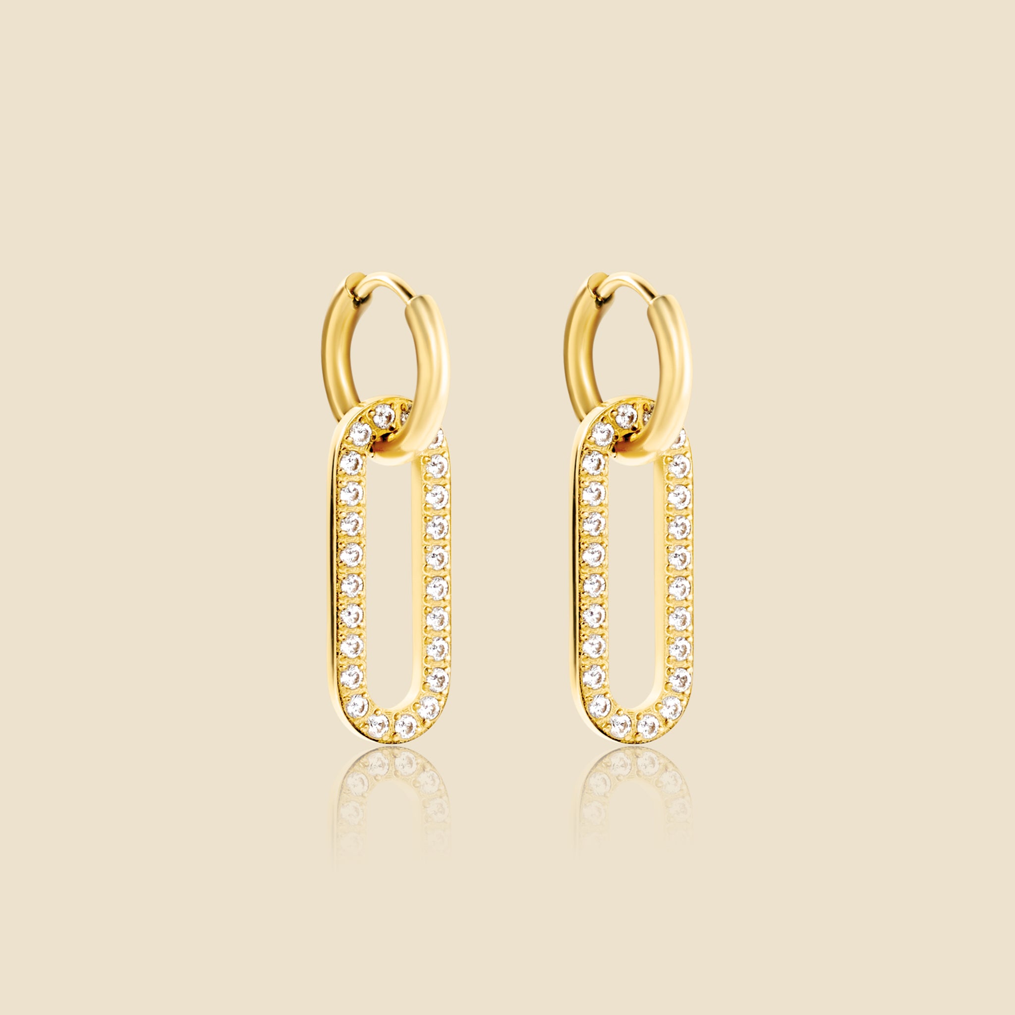 Oval Golden Creole Earrings – Sparkle