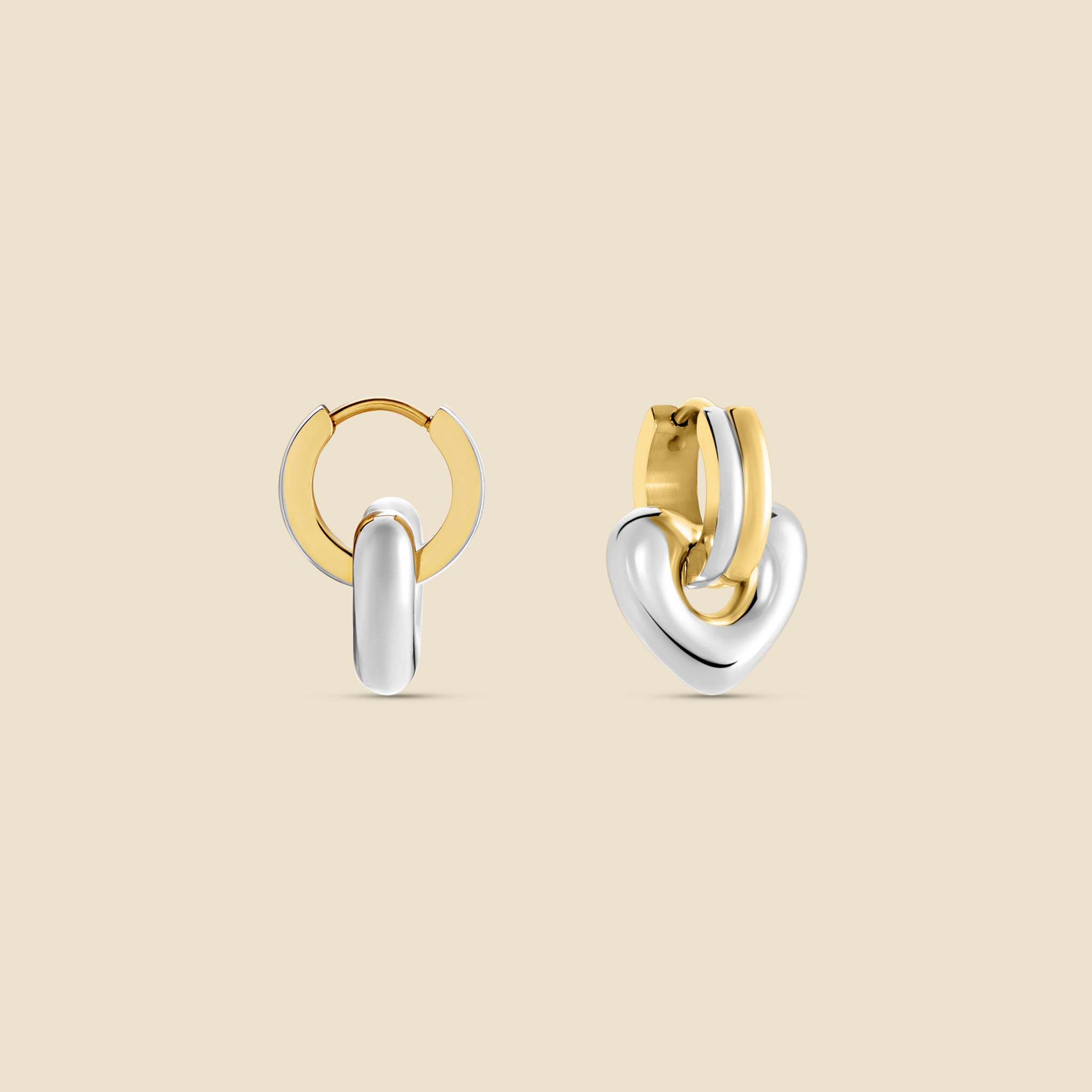 Créoles cœur bicolores – Duo