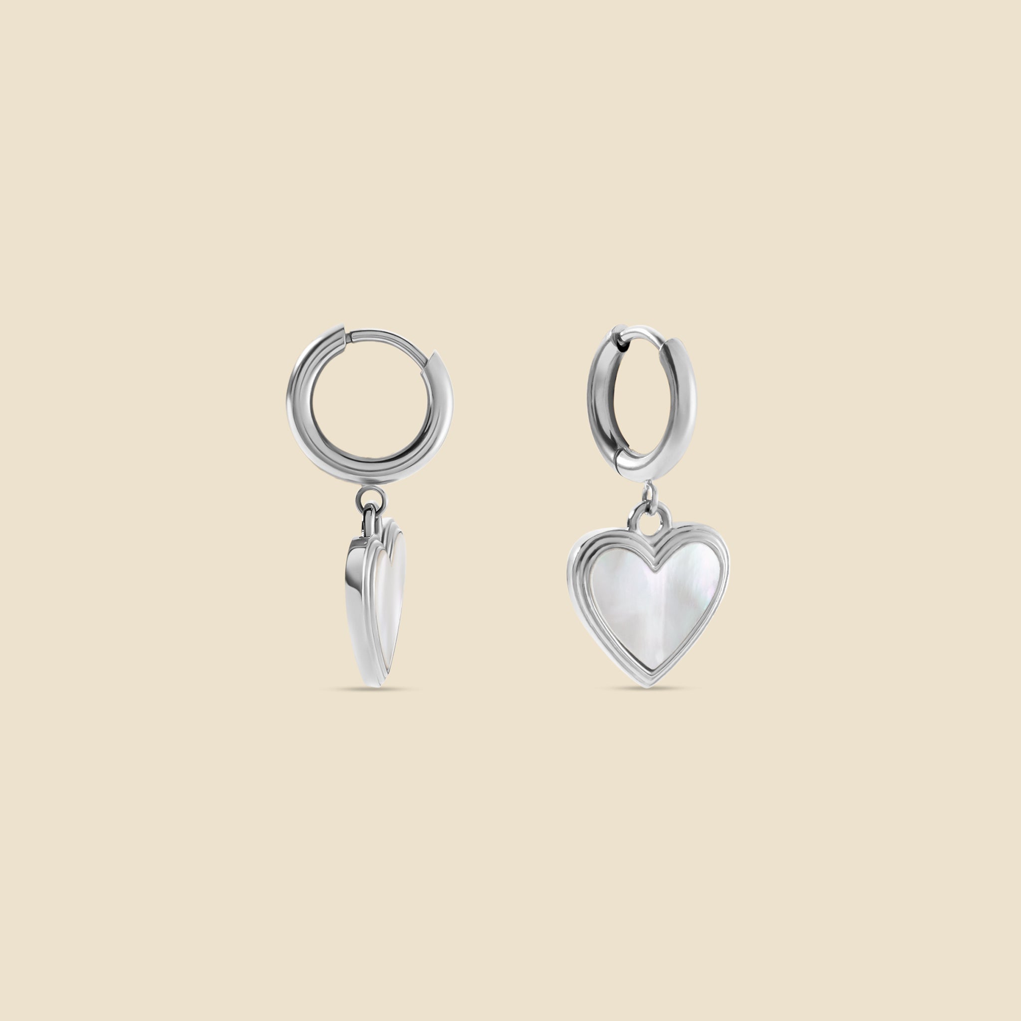 Silver hoop earrings – Heart
