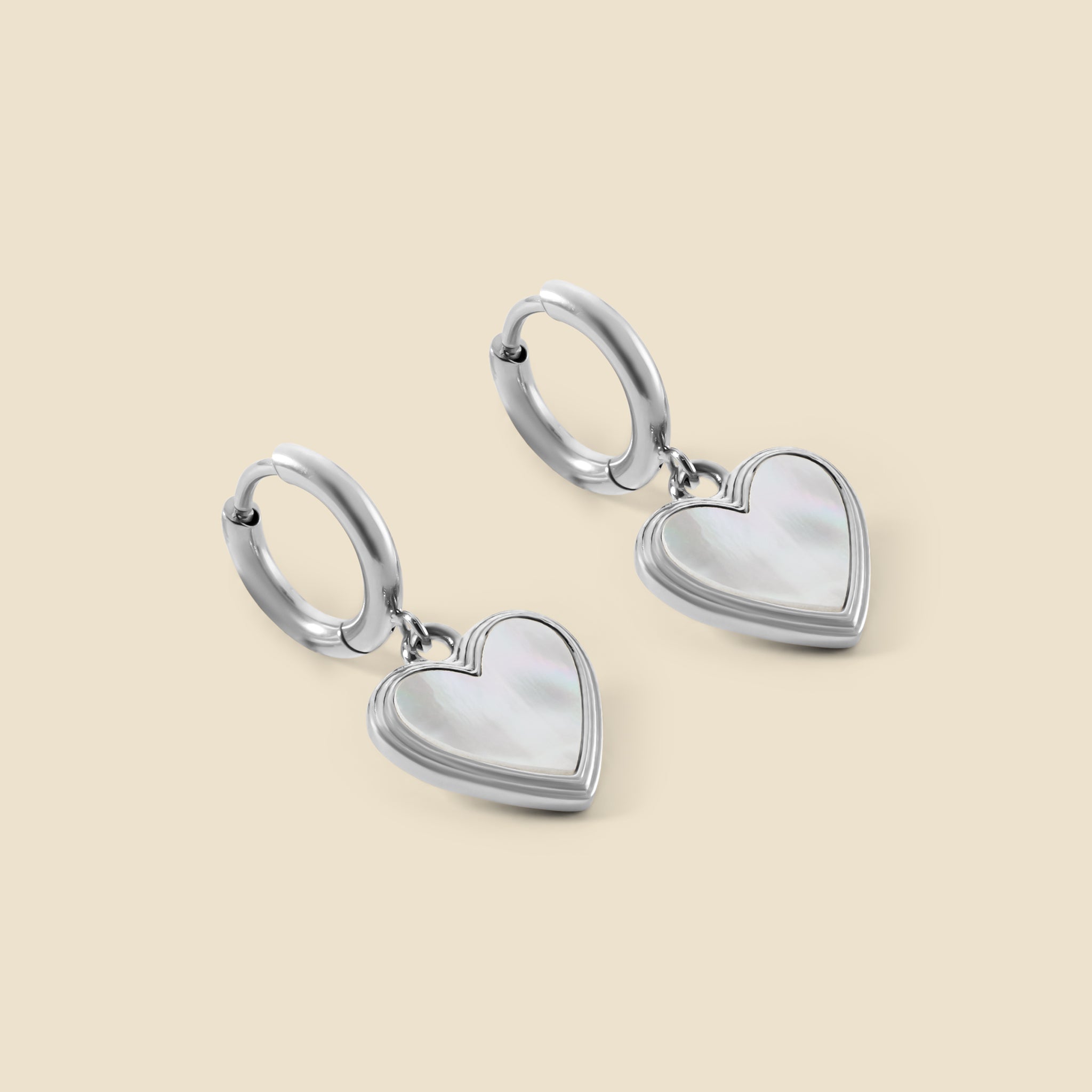 Silver hoop earrings – Heart