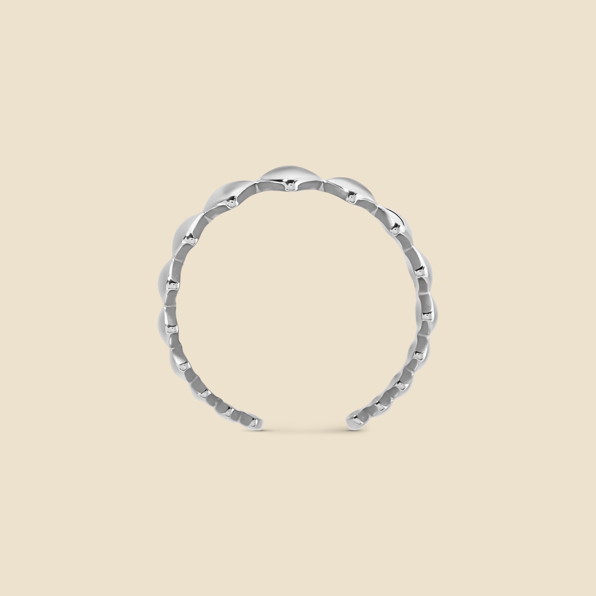 Bague argentée – Pétale