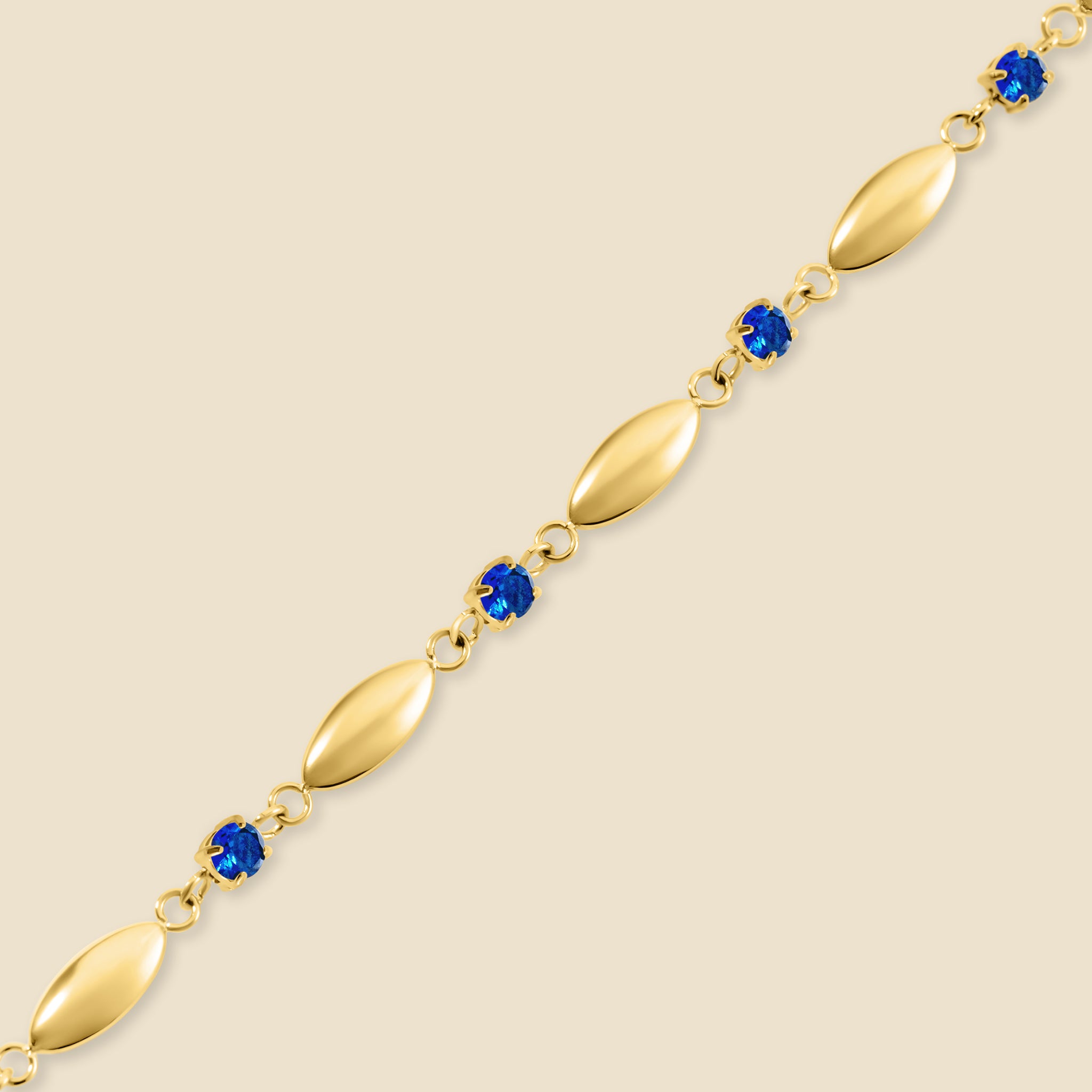 Gold-plated blue bracelet – Petal
