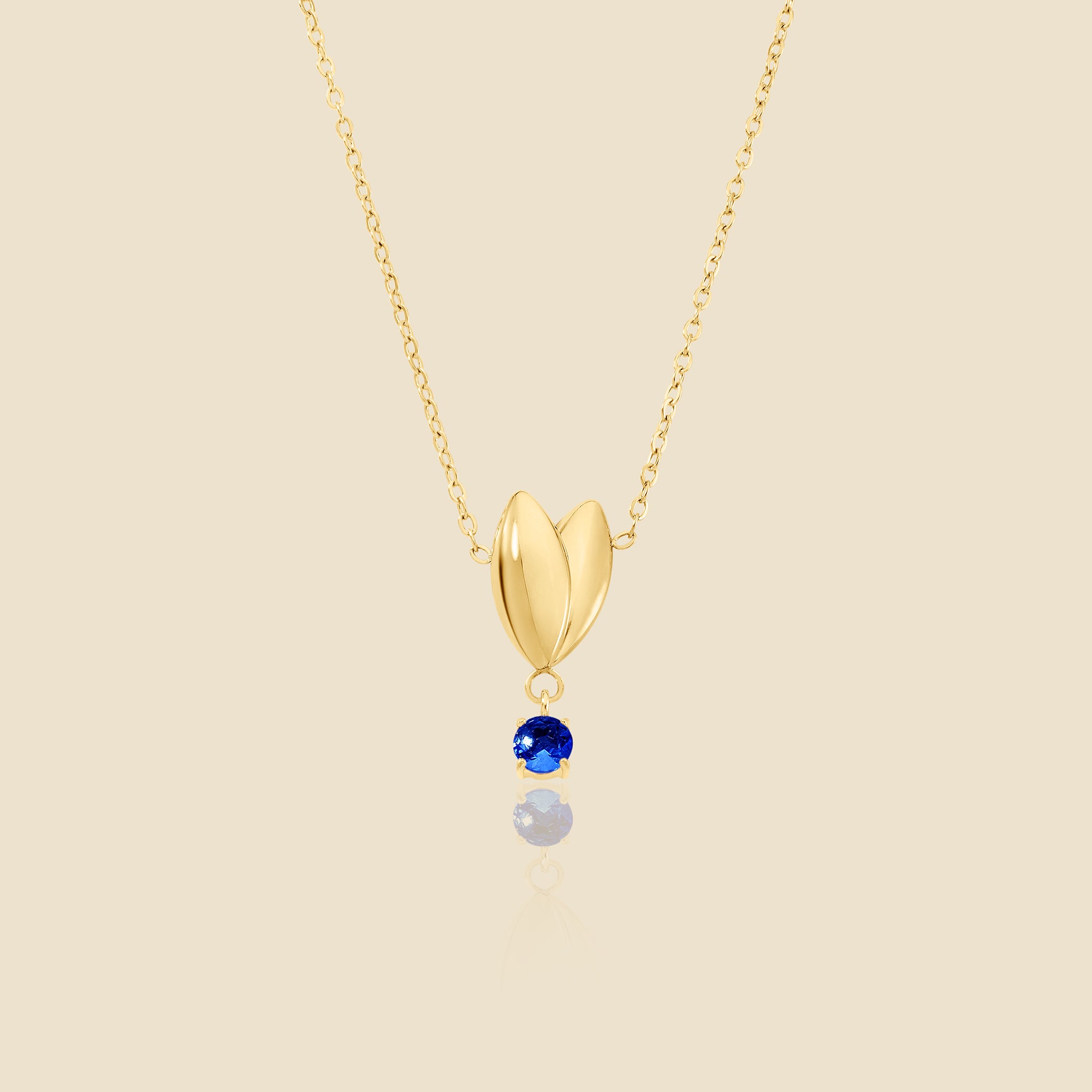 Gold-plated blue necklace – Petal