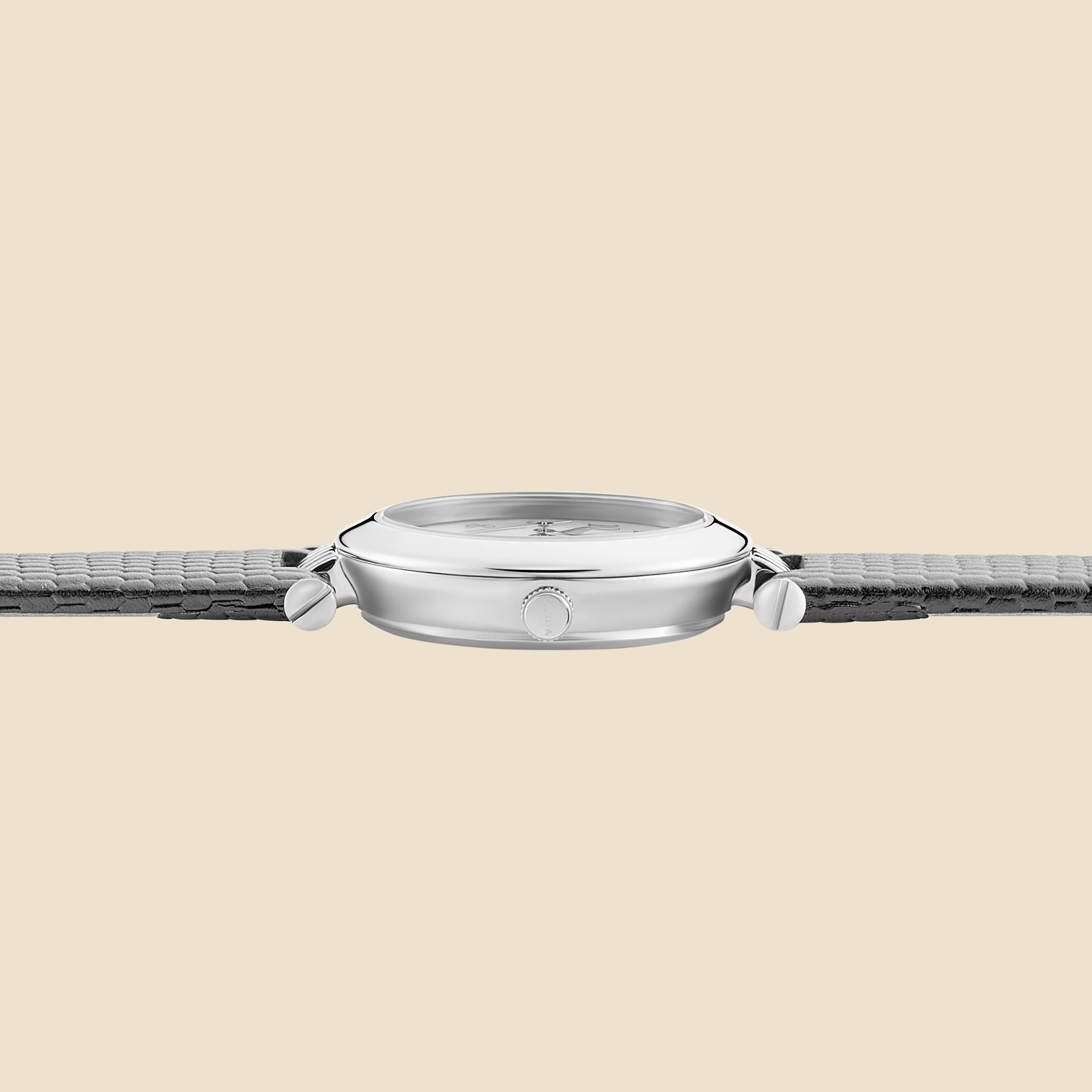 Montre Triomphe argenté cuir noir