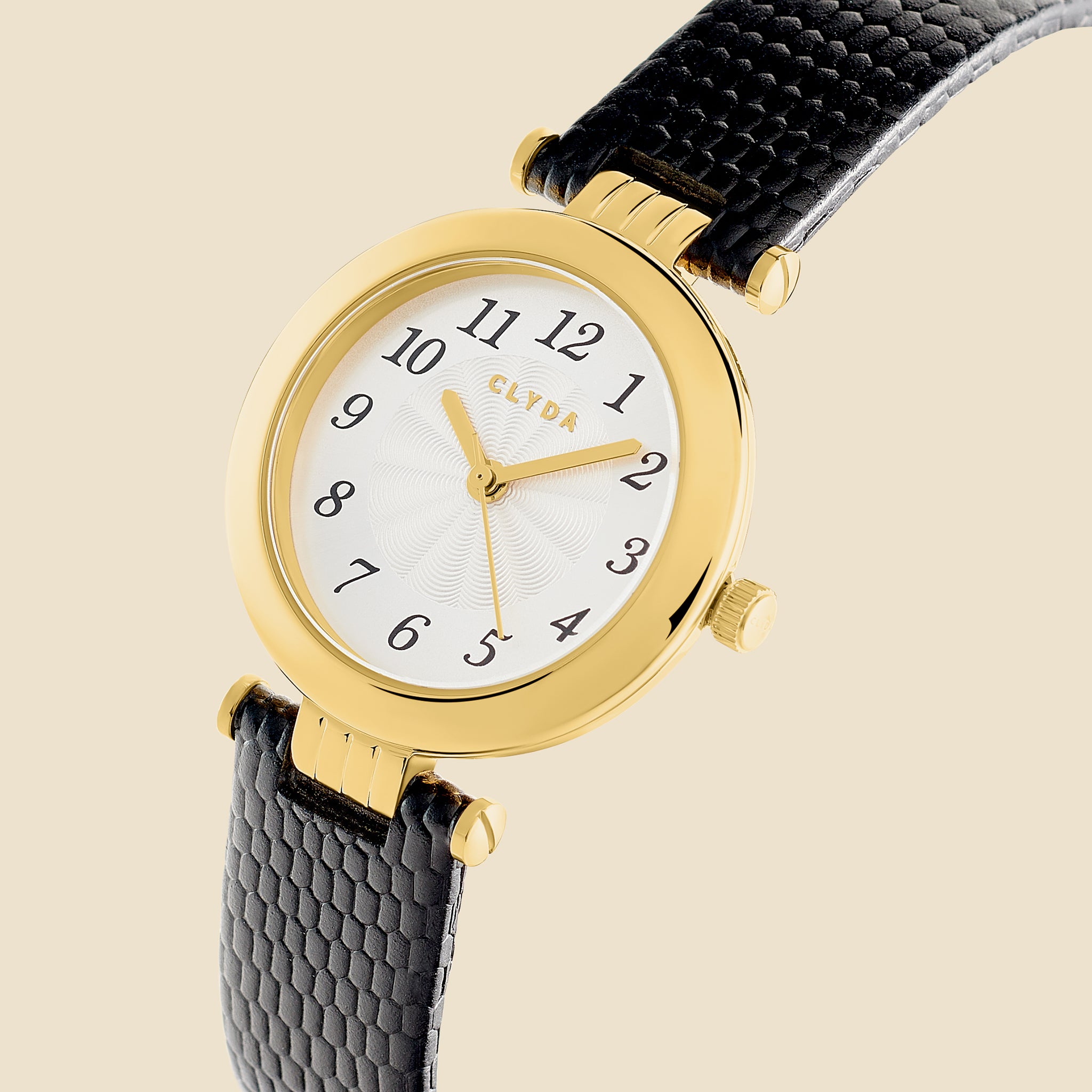 Montre Triomphe doré cuir noir