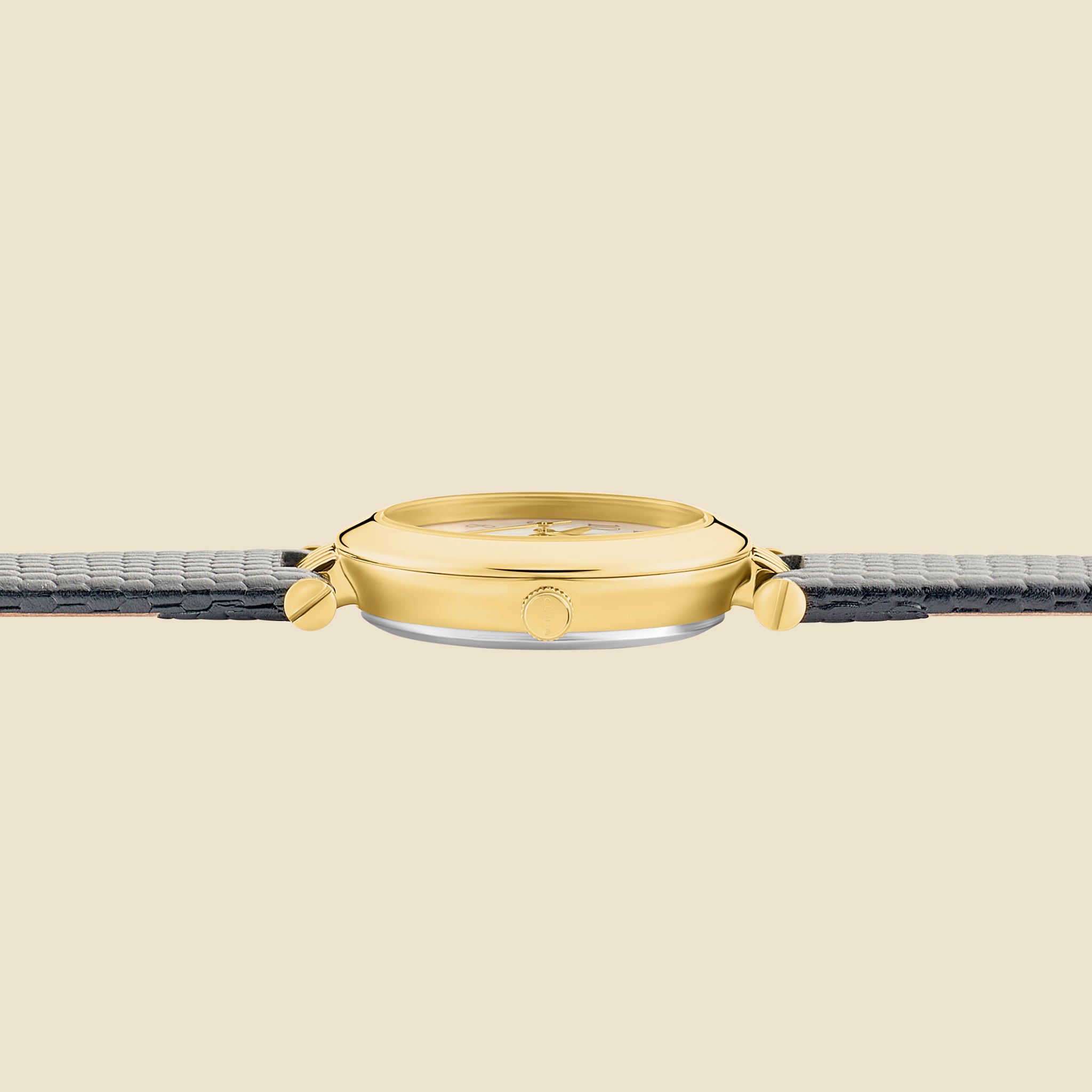 Montre Triomphe doré cuir noir