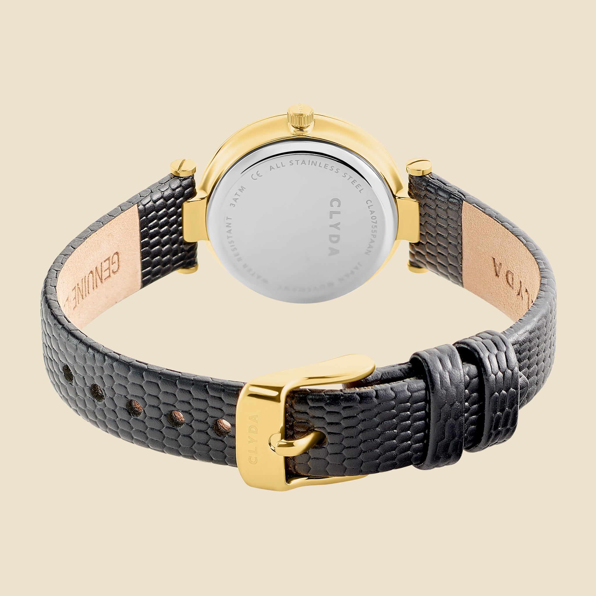 Montre Triomphe doré cuir noir