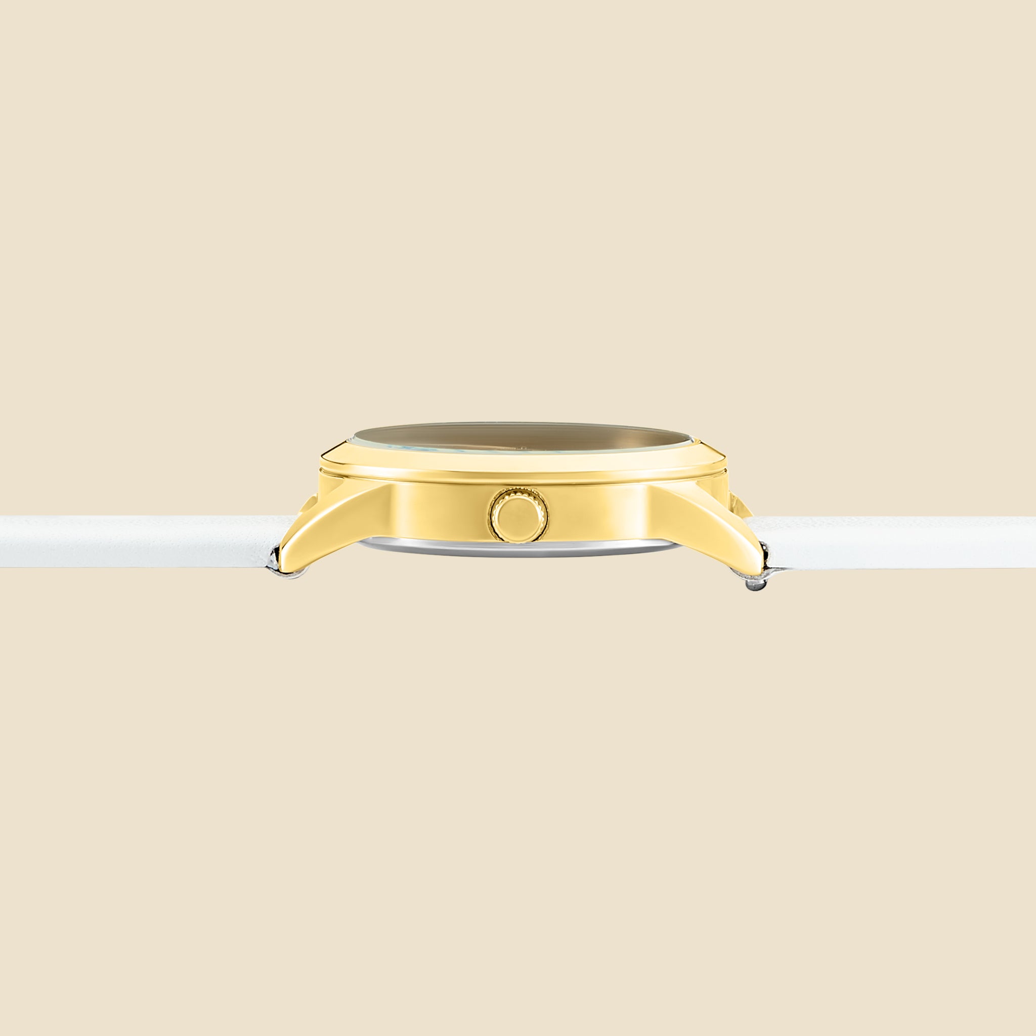 Montre Jeannie doré cuir blanc