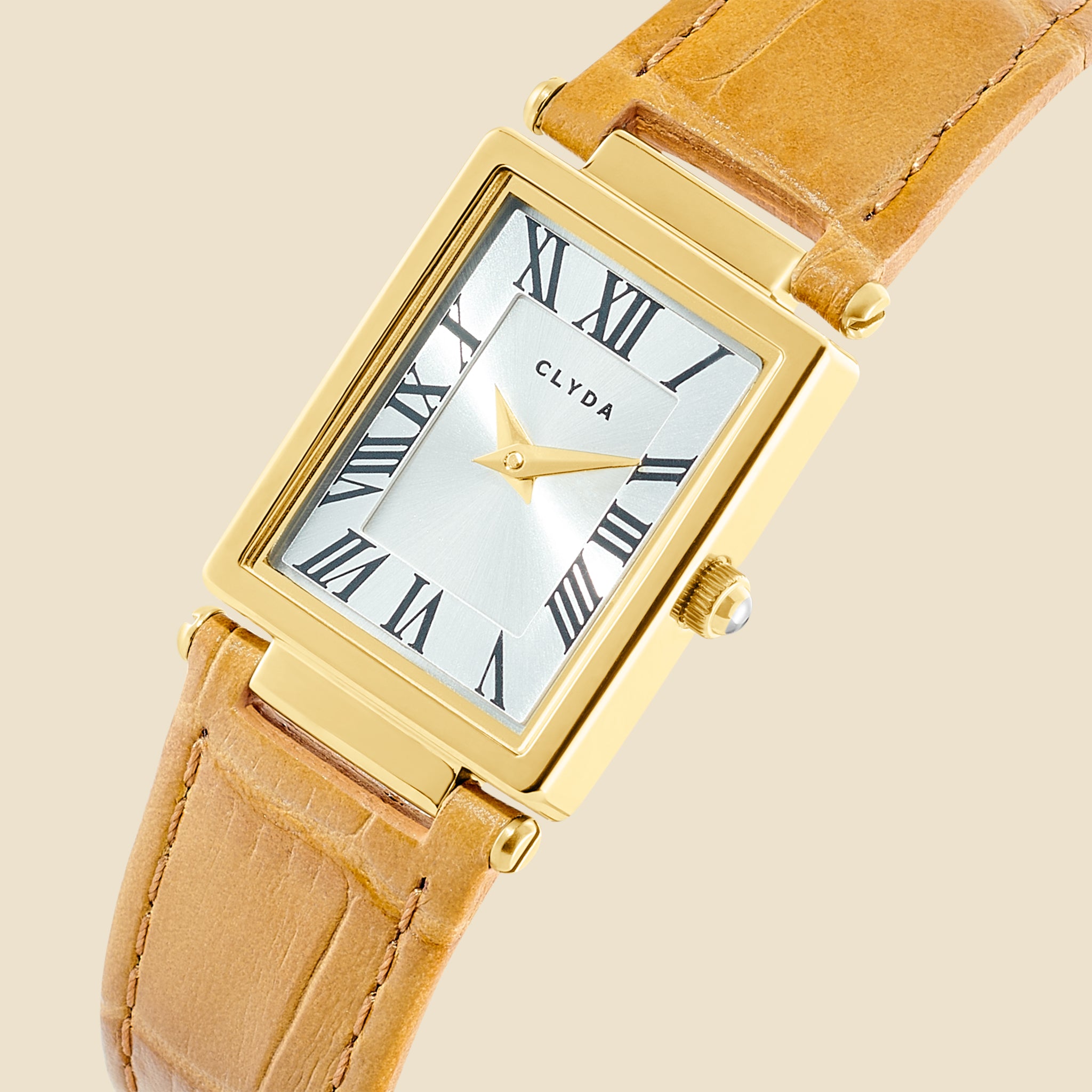 Montre Laure doré cuir marron