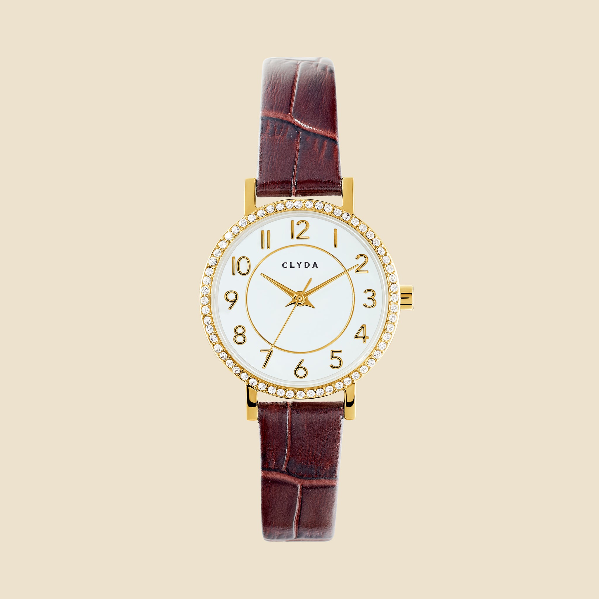 Montre Justine doré cuir marron