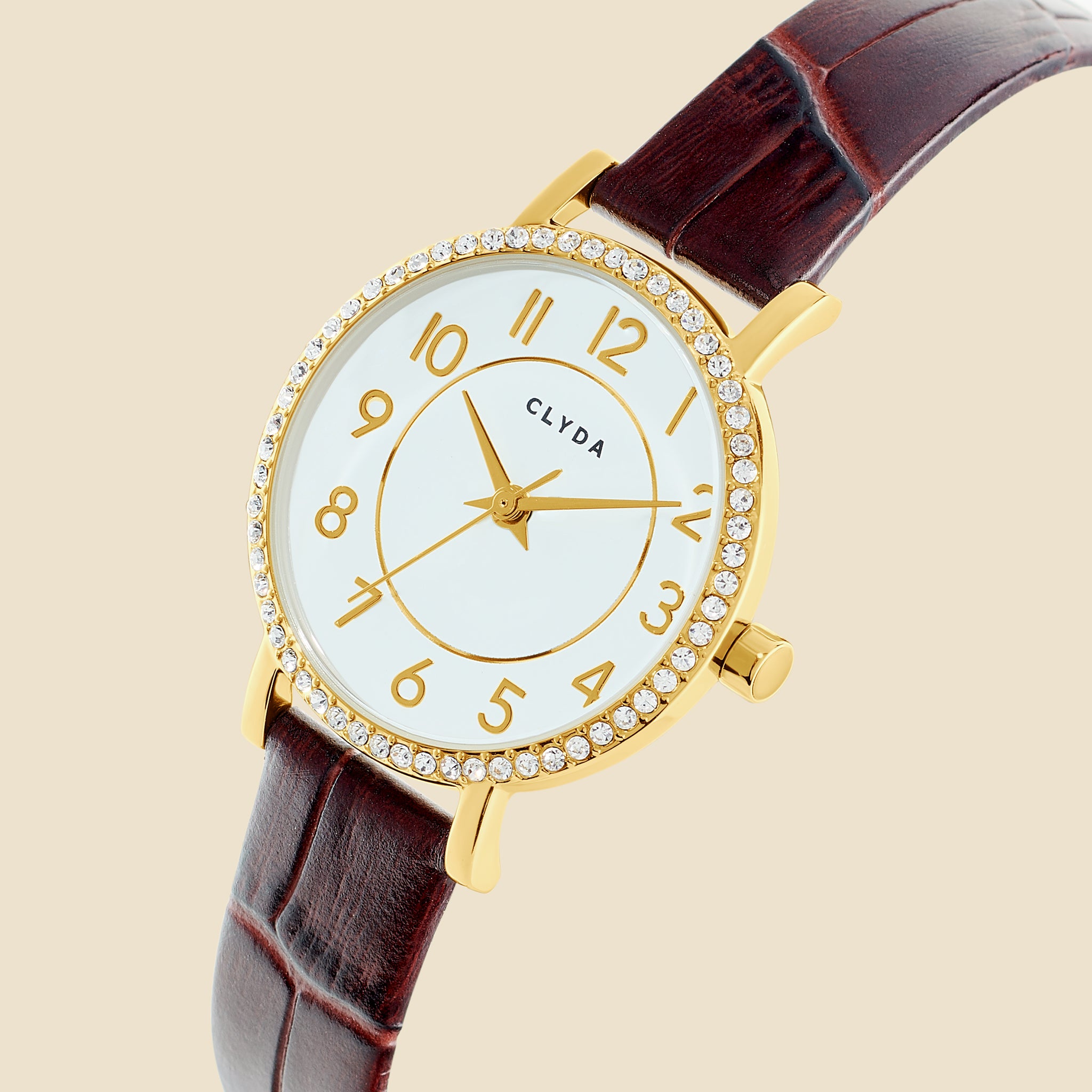 Montre Justine doré cuir marron