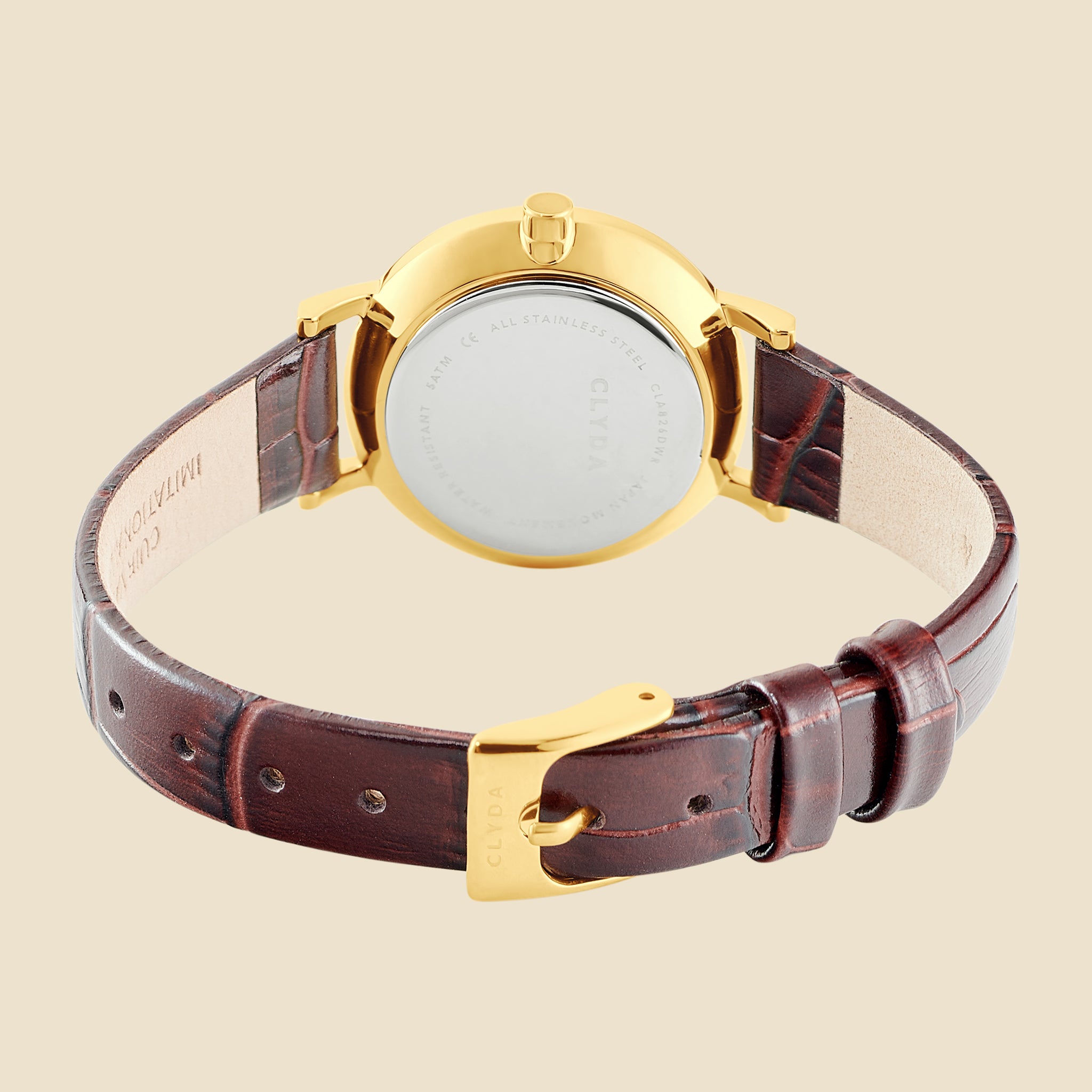 Montre Justine doré cuir marron