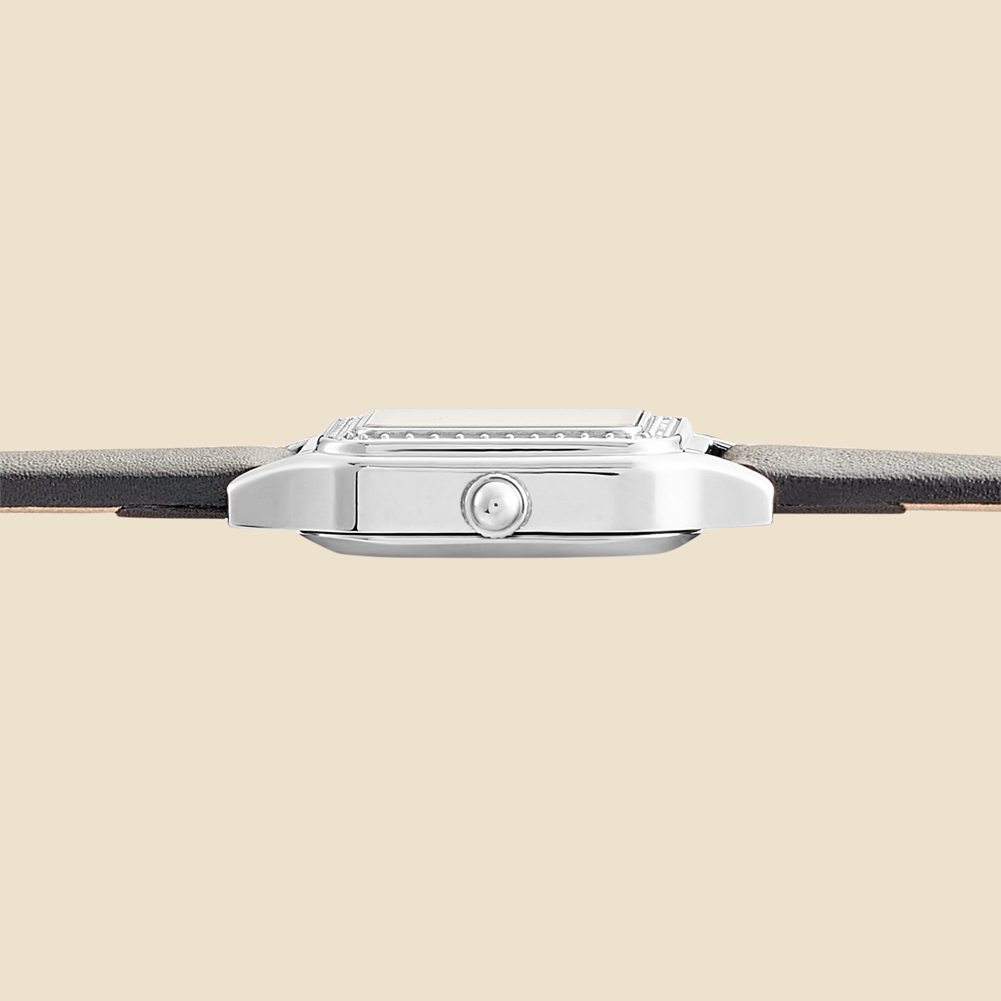 Montre Serena argent cuir noir