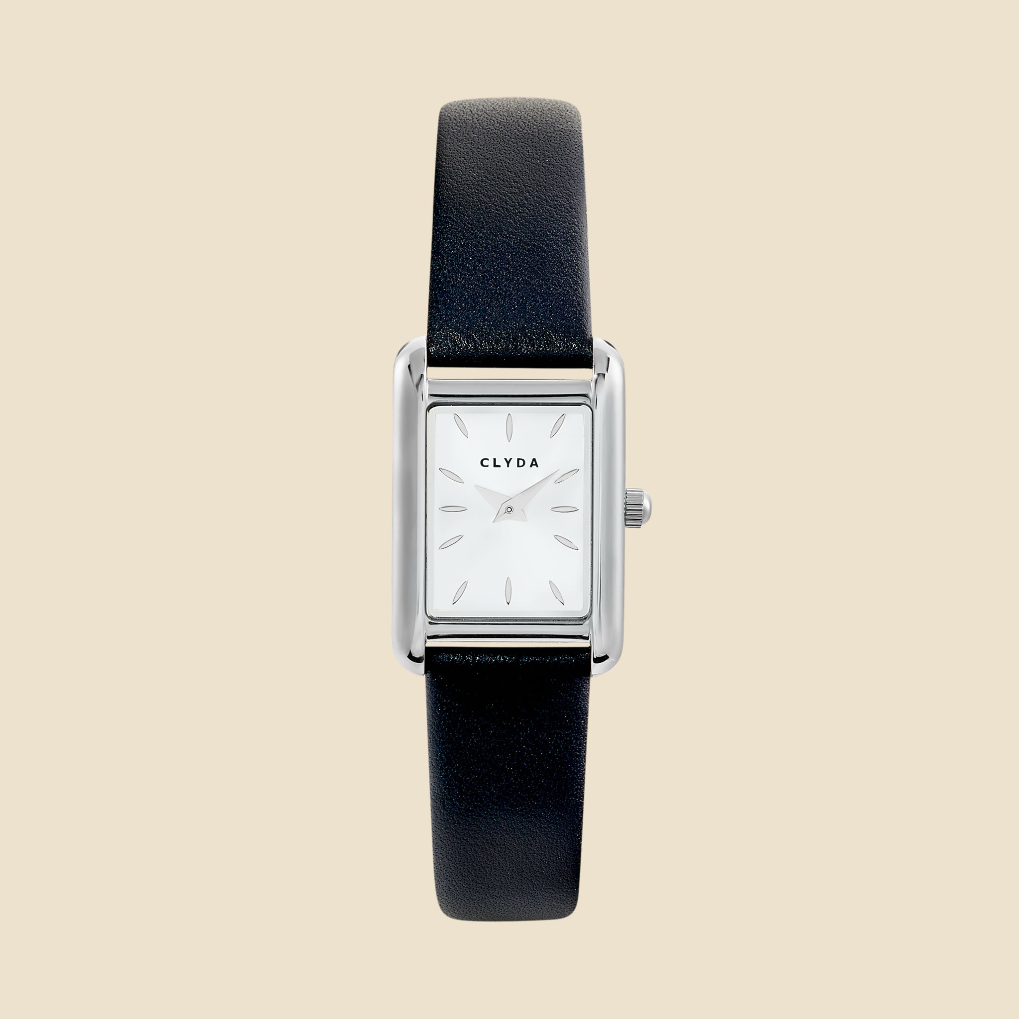 Montre Lalie argenté cuir noir