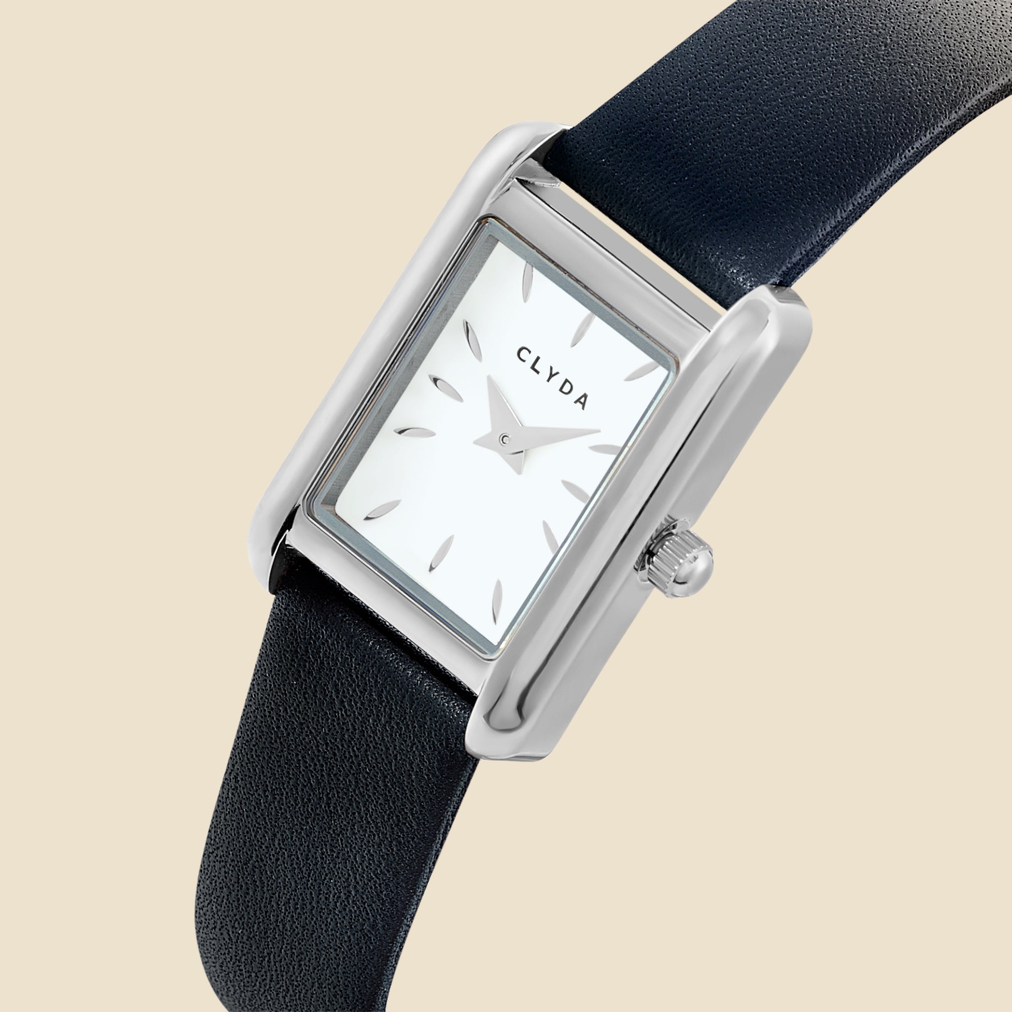 Montre Lalie argenté cuir noir