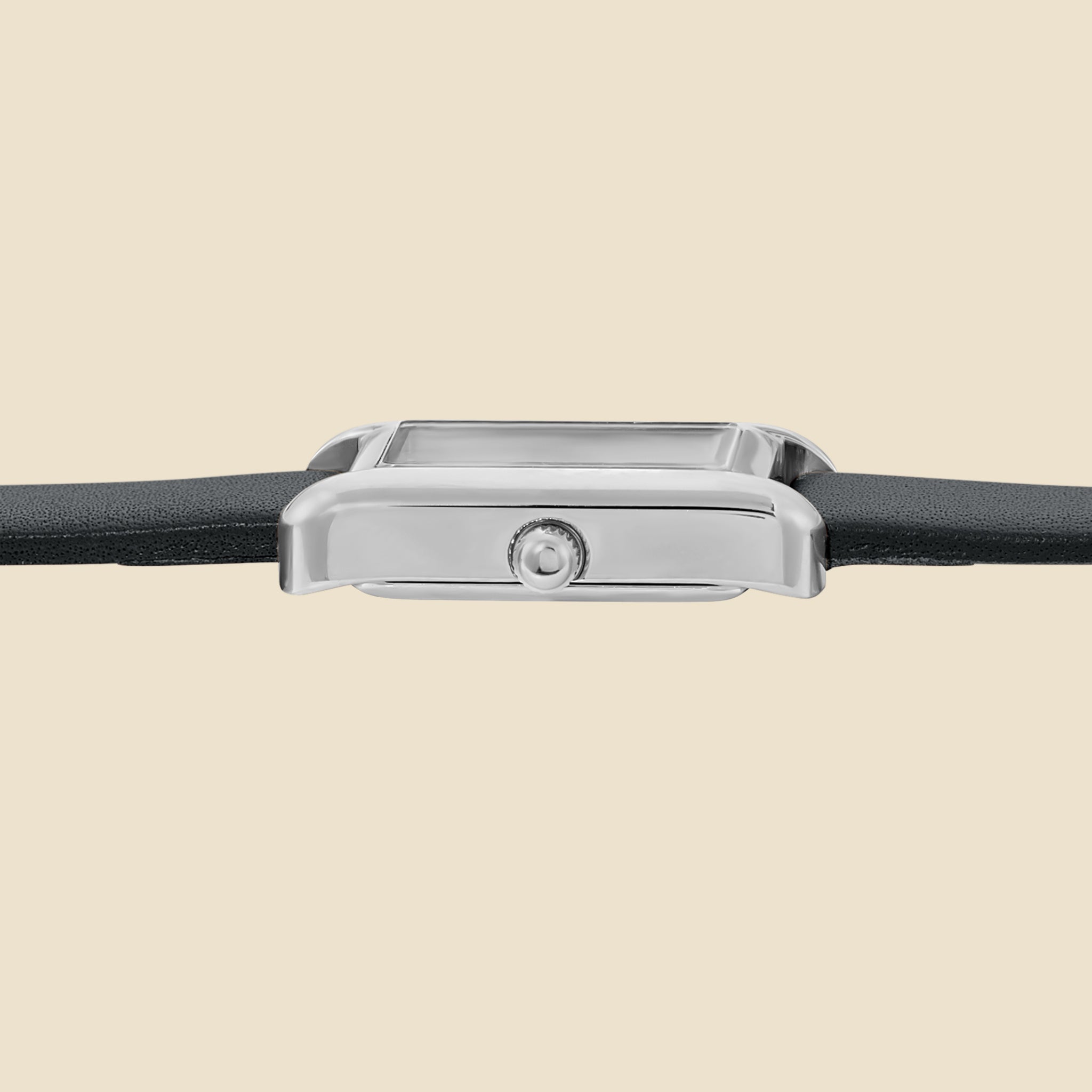Montre Lalie argenté cuir noir