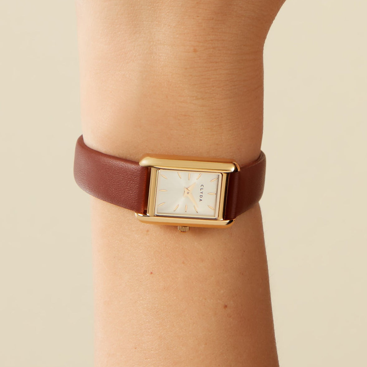 Lalie gold brown leather watch