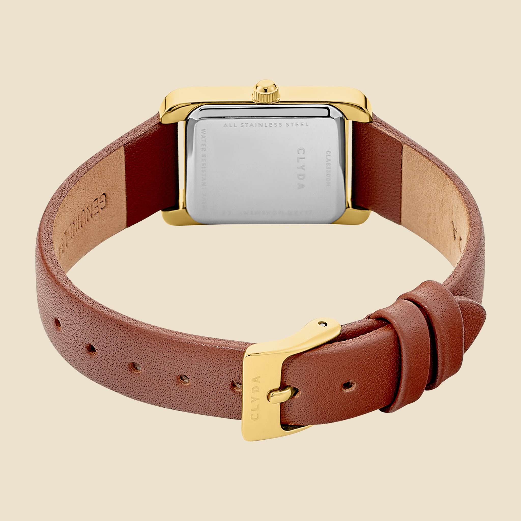 Montre Lalie doré cuir marron