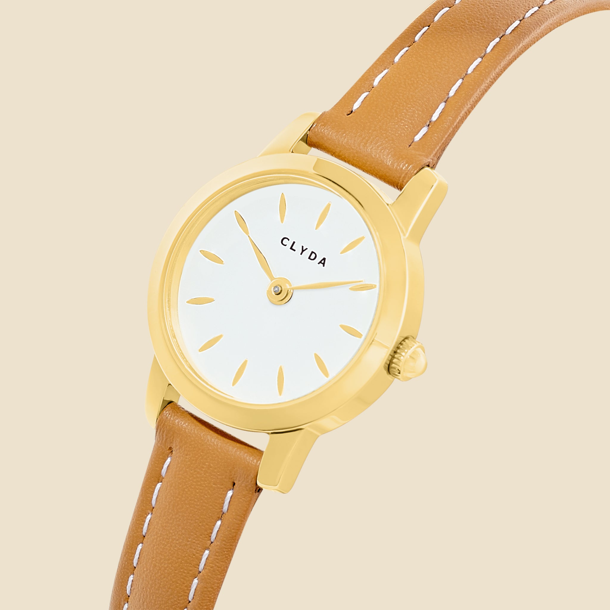 Montre Emma doré cuir marron