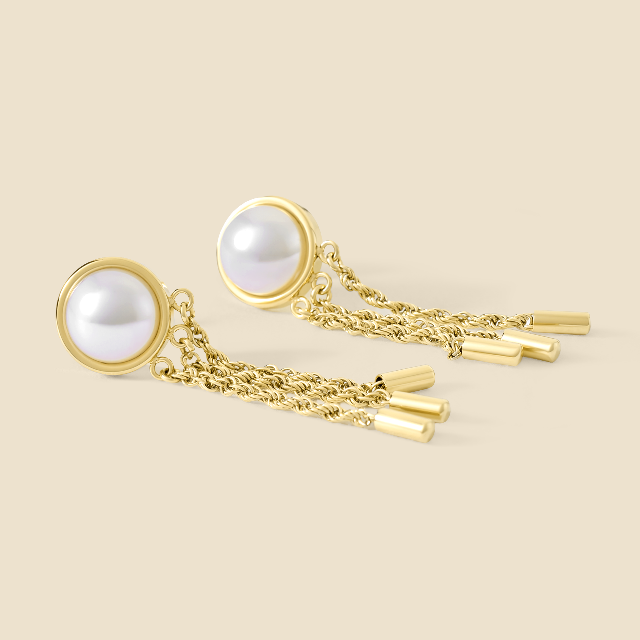 Boucles d'oreilles dorées perle - Mémoire