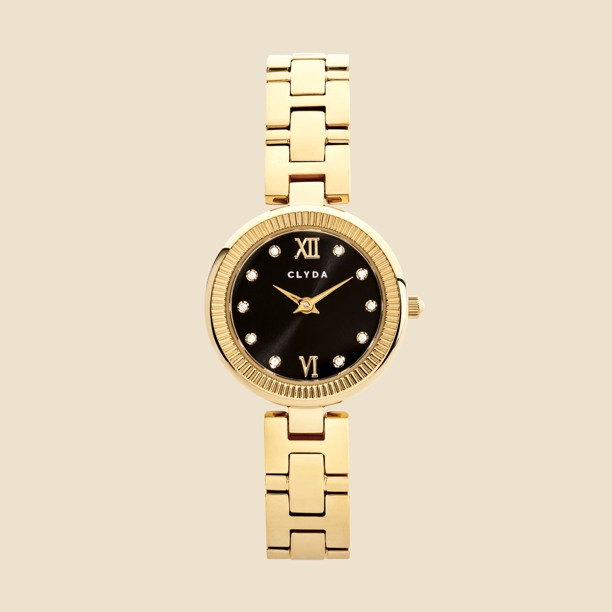 Montre dorée cadran noir - Léonie