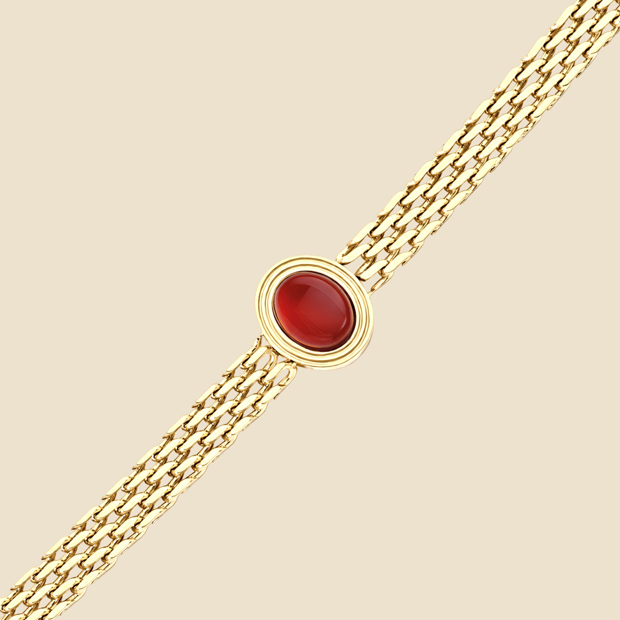 Bracelet doré agate rouge - Mémoire