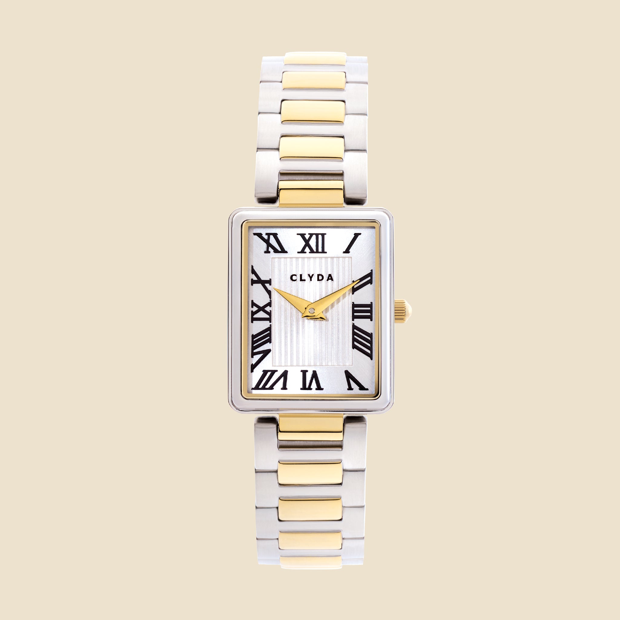 Montre bicolore cadran argenté - Léna