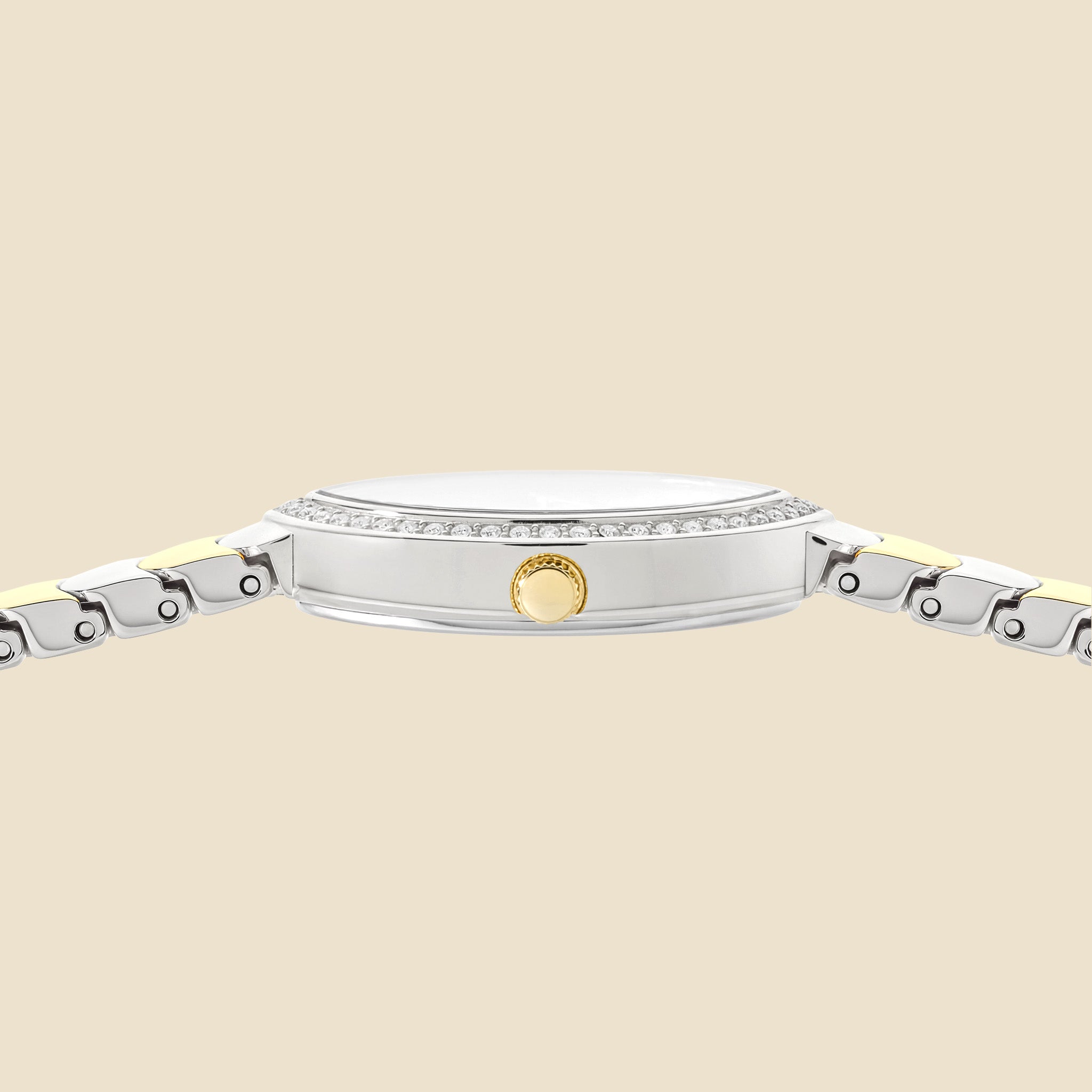 Montre bicolore cadran argenté - Iris