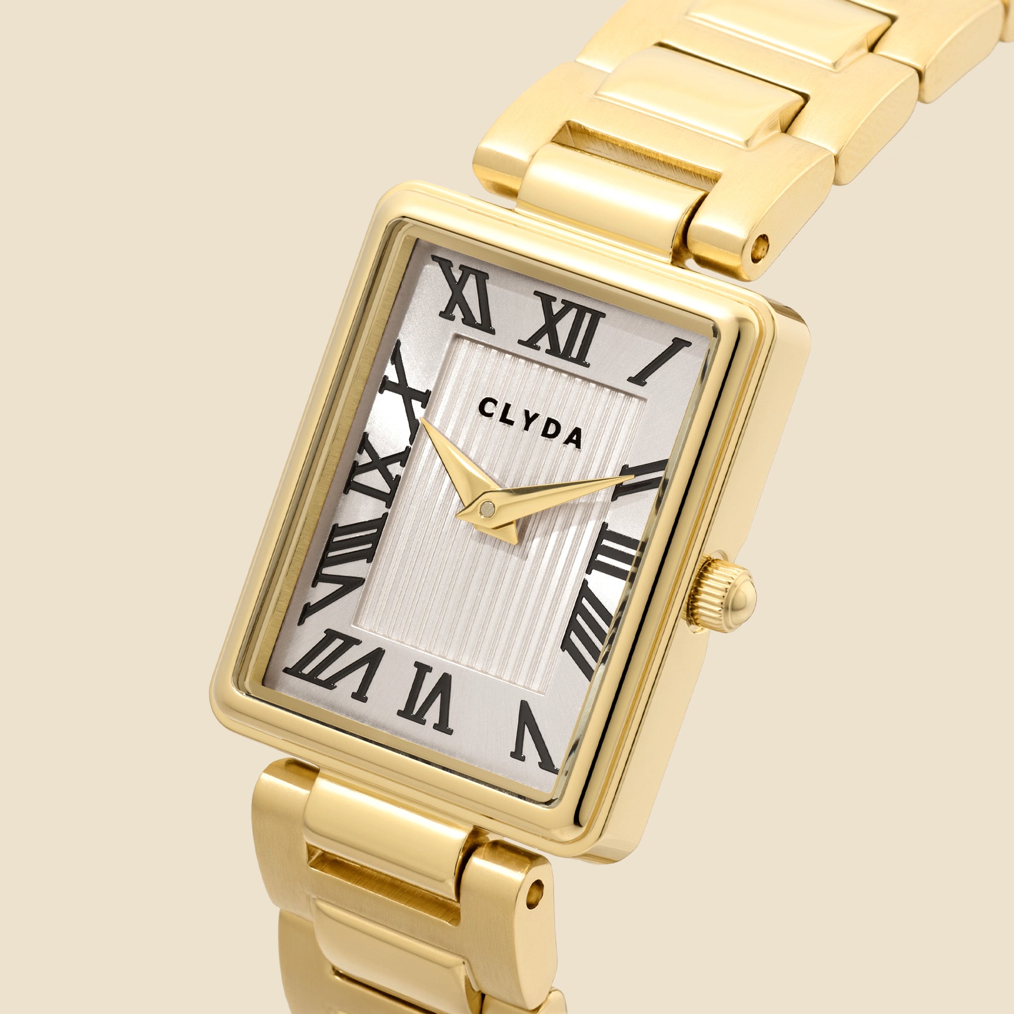 Montre dorée cadran argenté - Léna