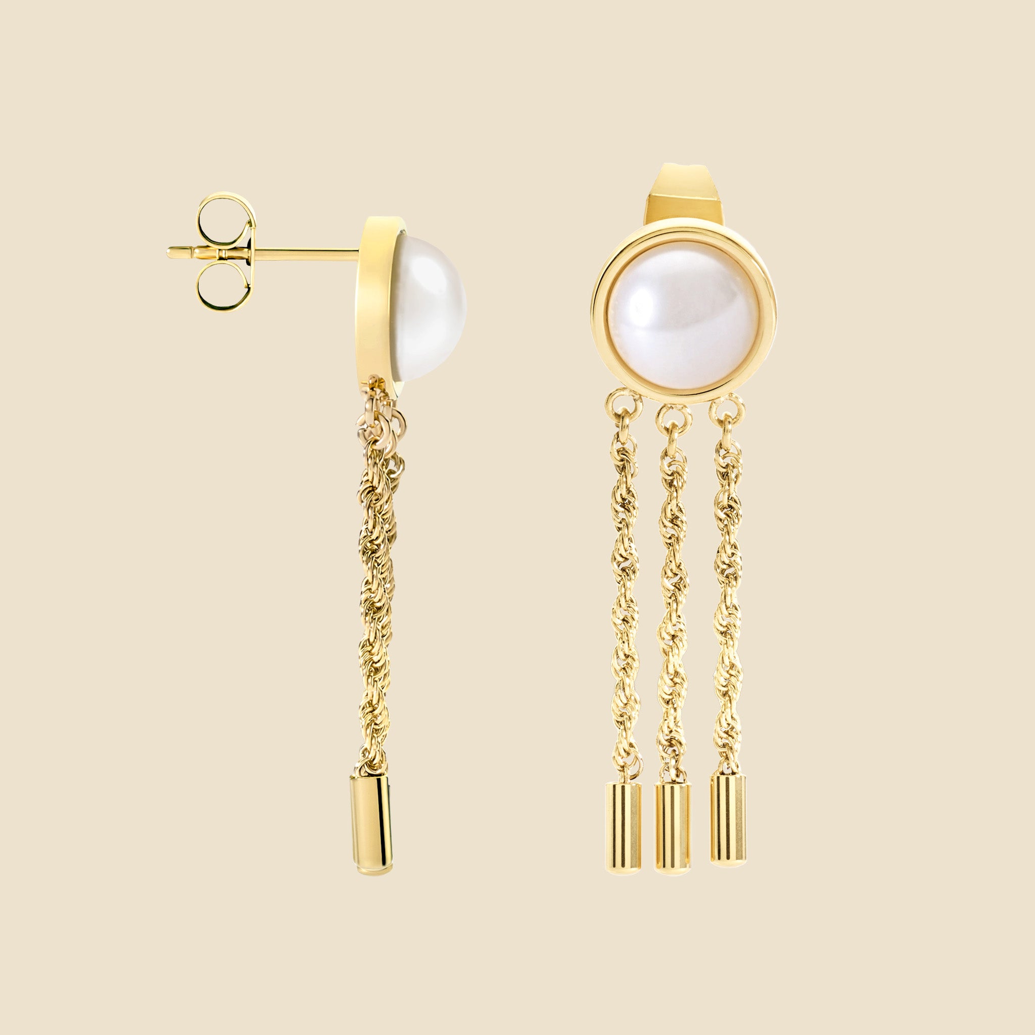 Boucles d'oreilles dorées perle - Mémoire