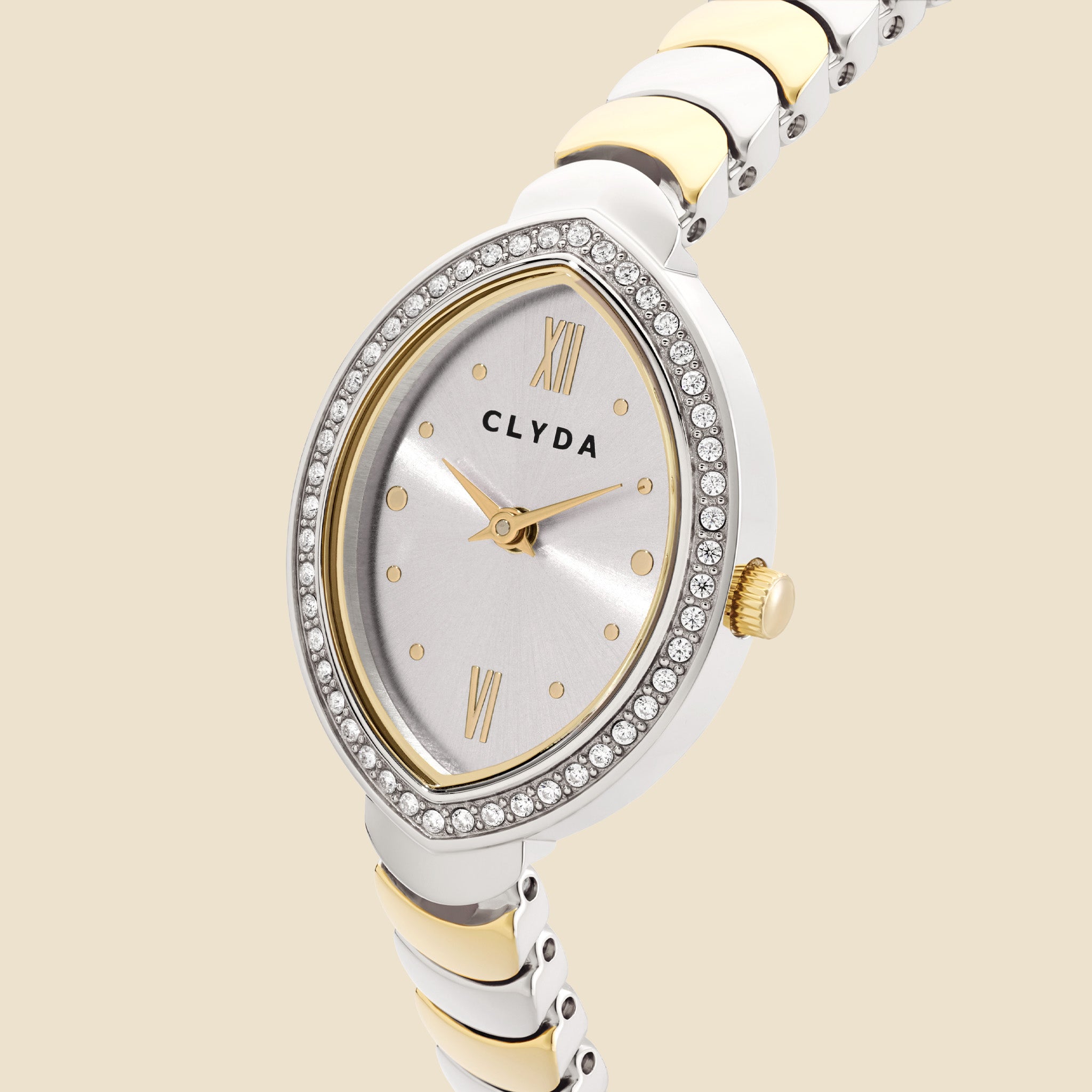 Montre bicolore cadran argenté - Iris