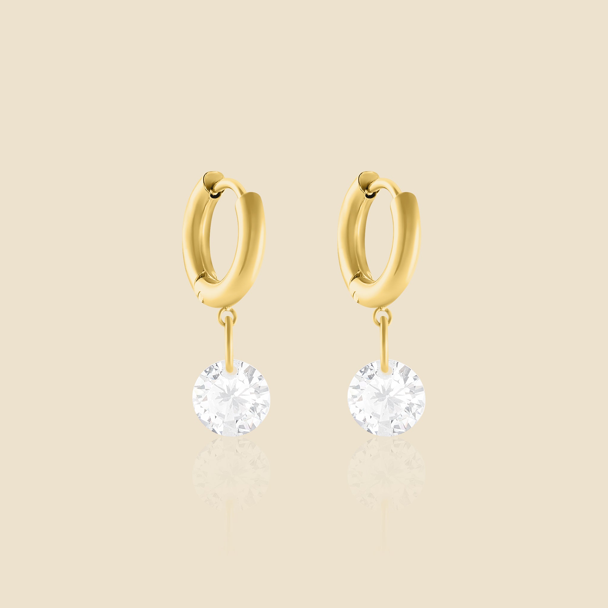 Boucles d’oreilles Charme doré crystal