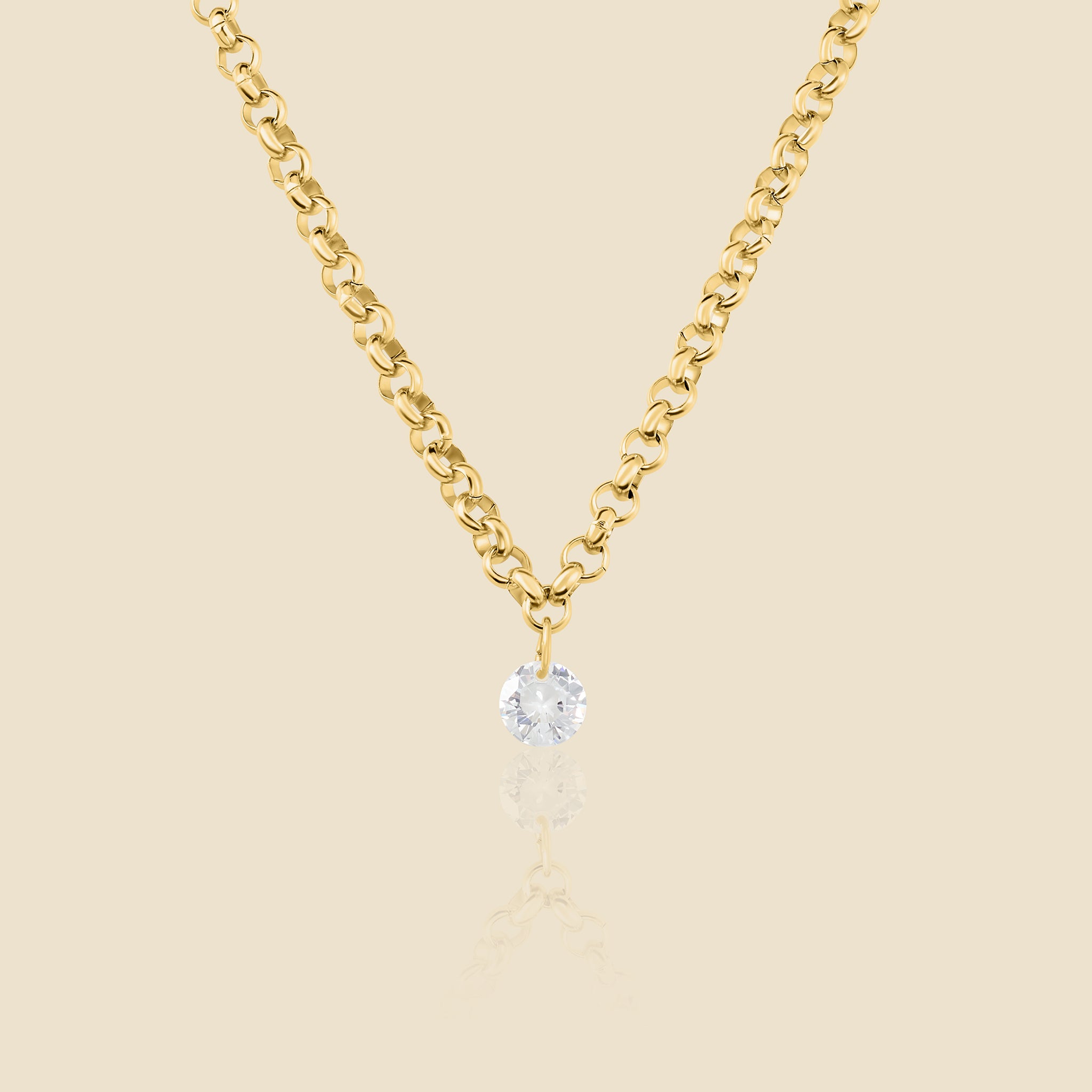 Collier Charme doré cystal