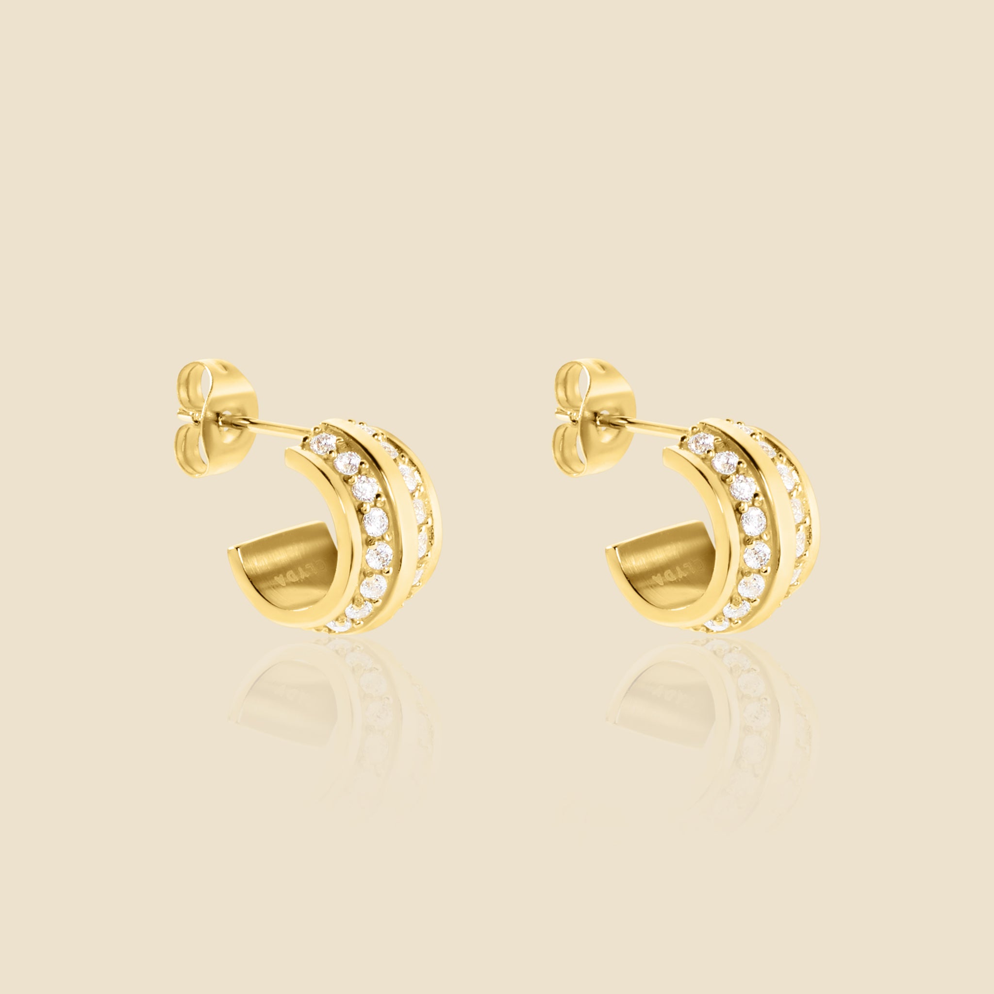 Gold crystal earrings – Memory 
