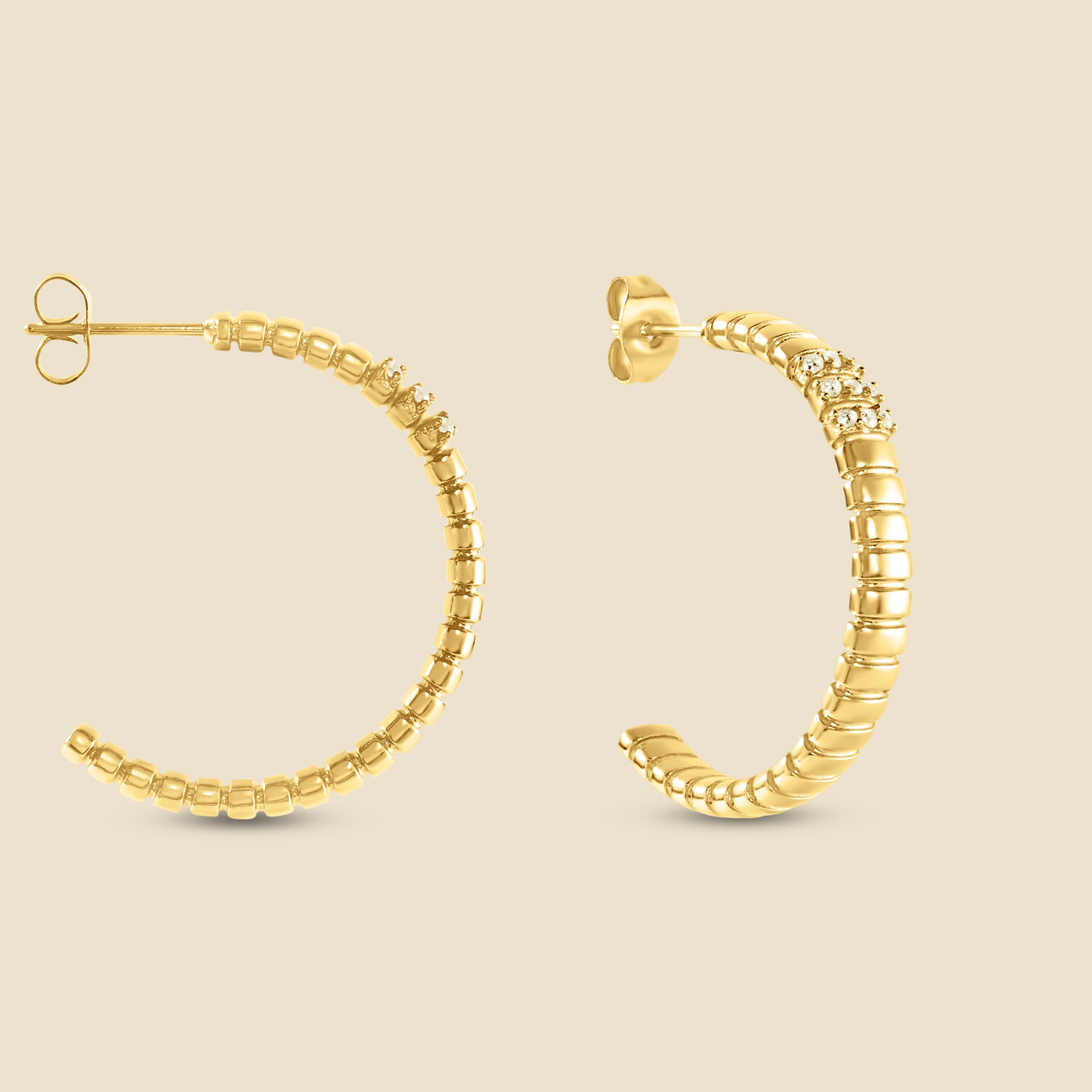 Round gold-plated earrings – Memory 