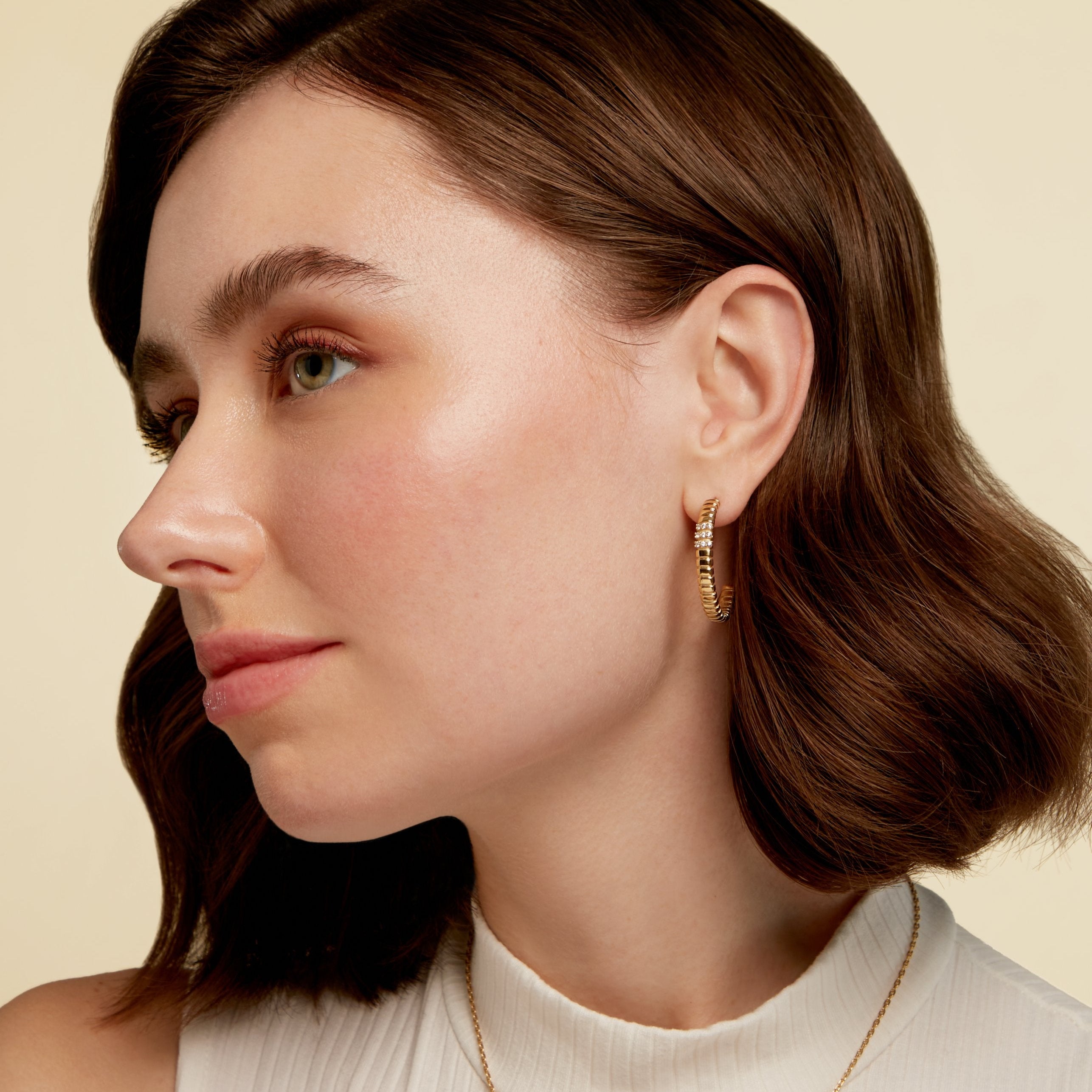 Round gold-plated earrings – Memory 