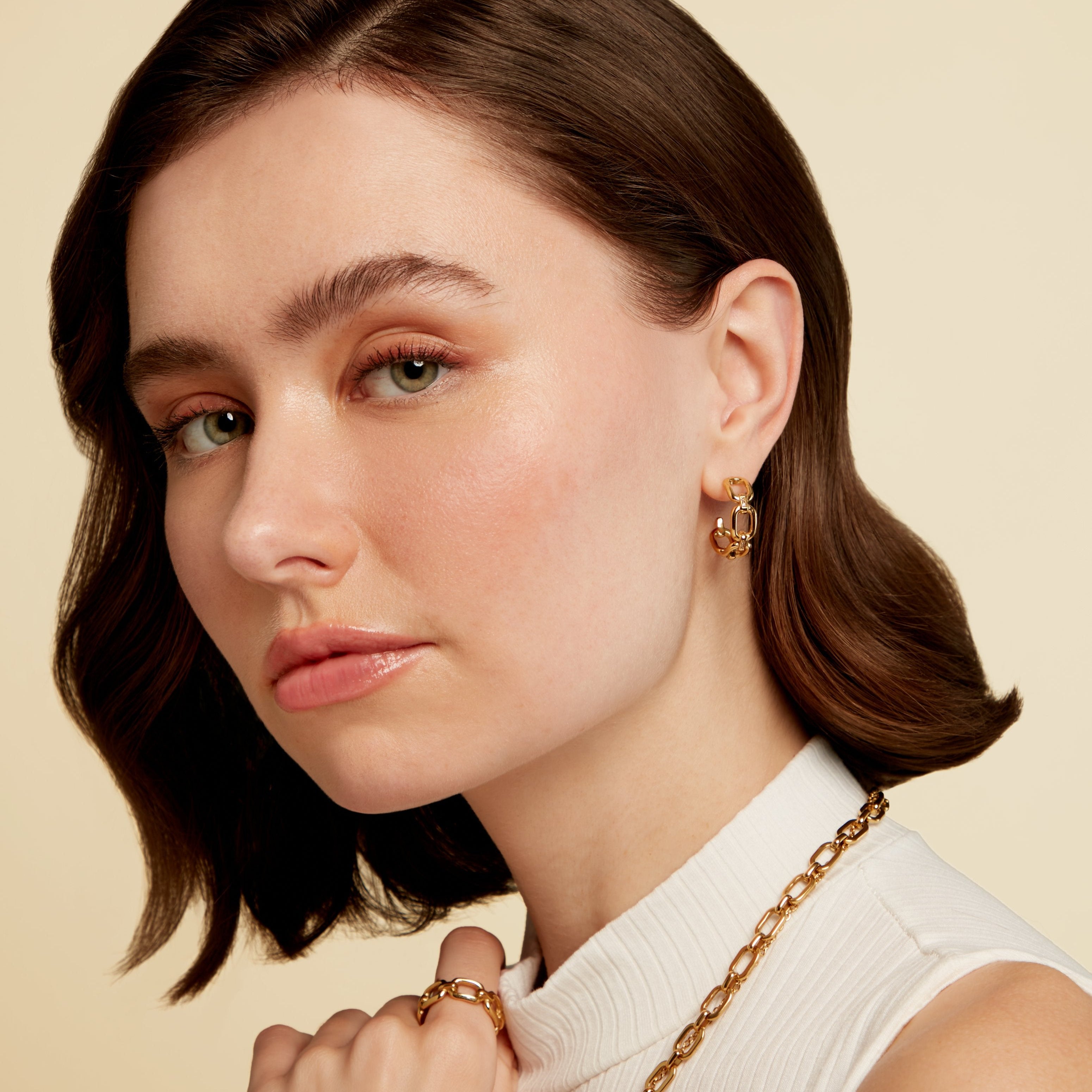 Gold Hoop Earrings - Charm