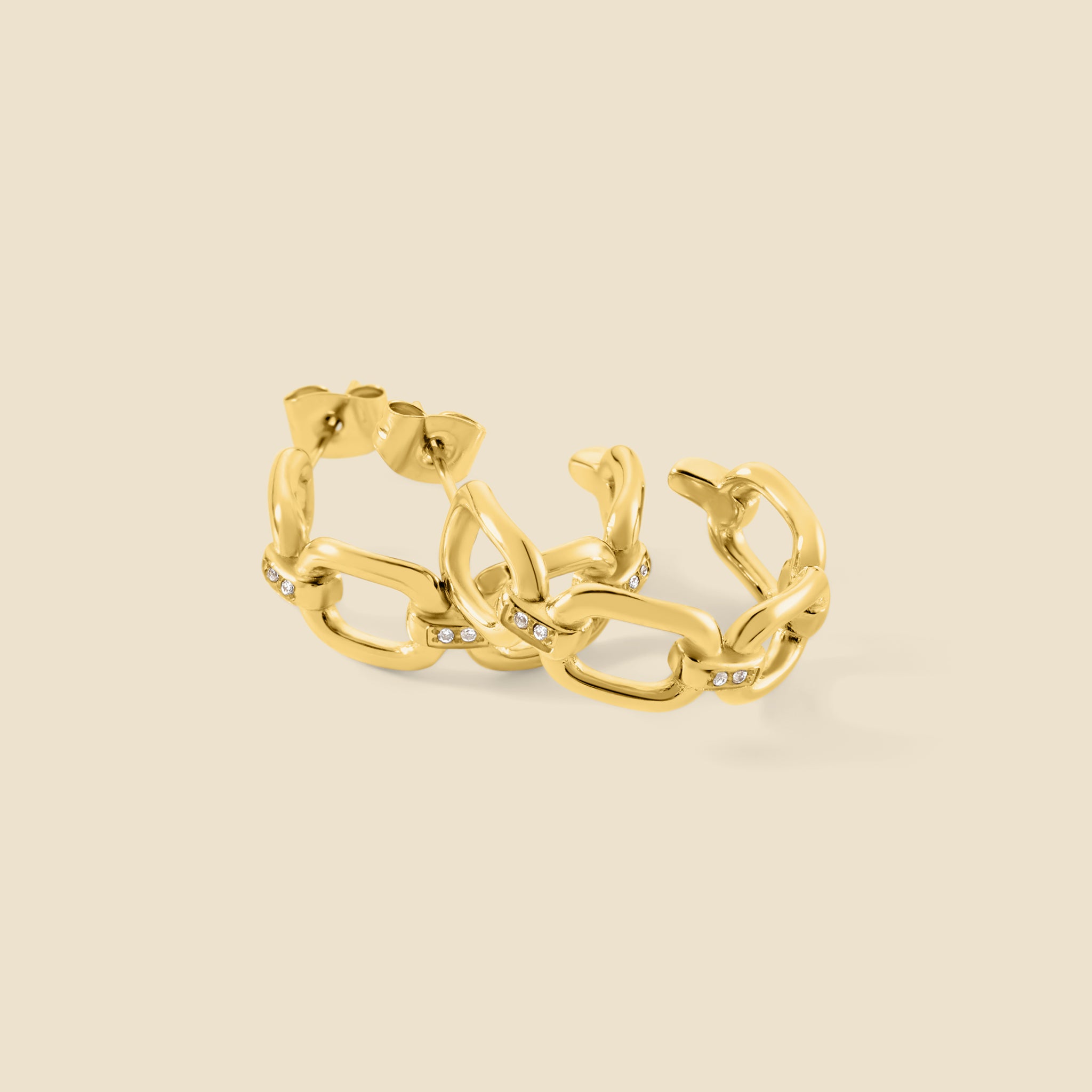 Gold Hoop Earrings - Charm