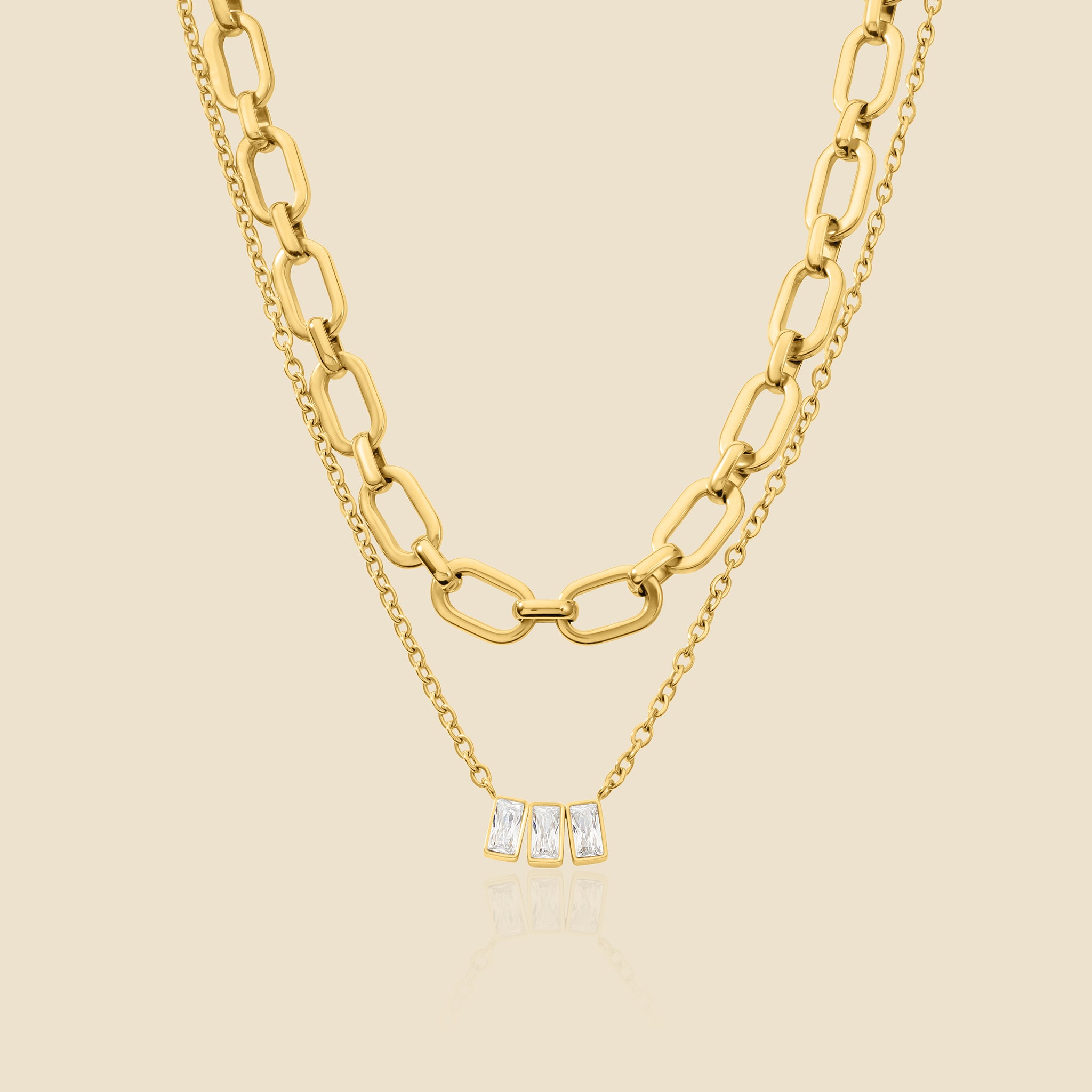 Collier Mémoire doré double