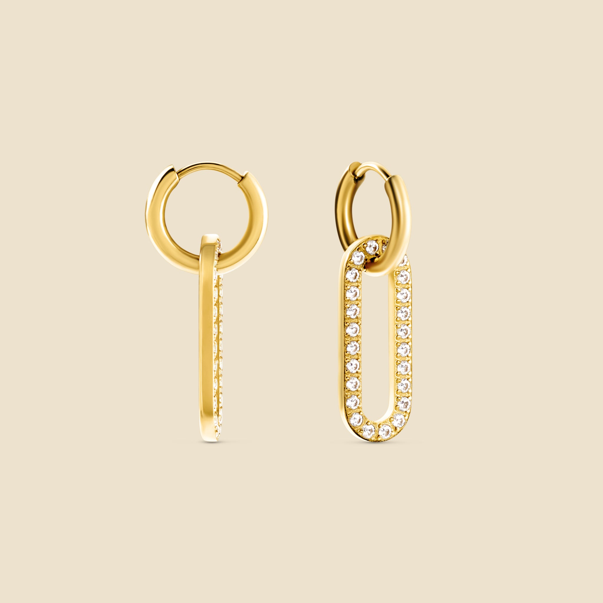 Créoles dorées ovales – Étincelle