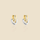 Two-tone heart hoop earrings - Duo
